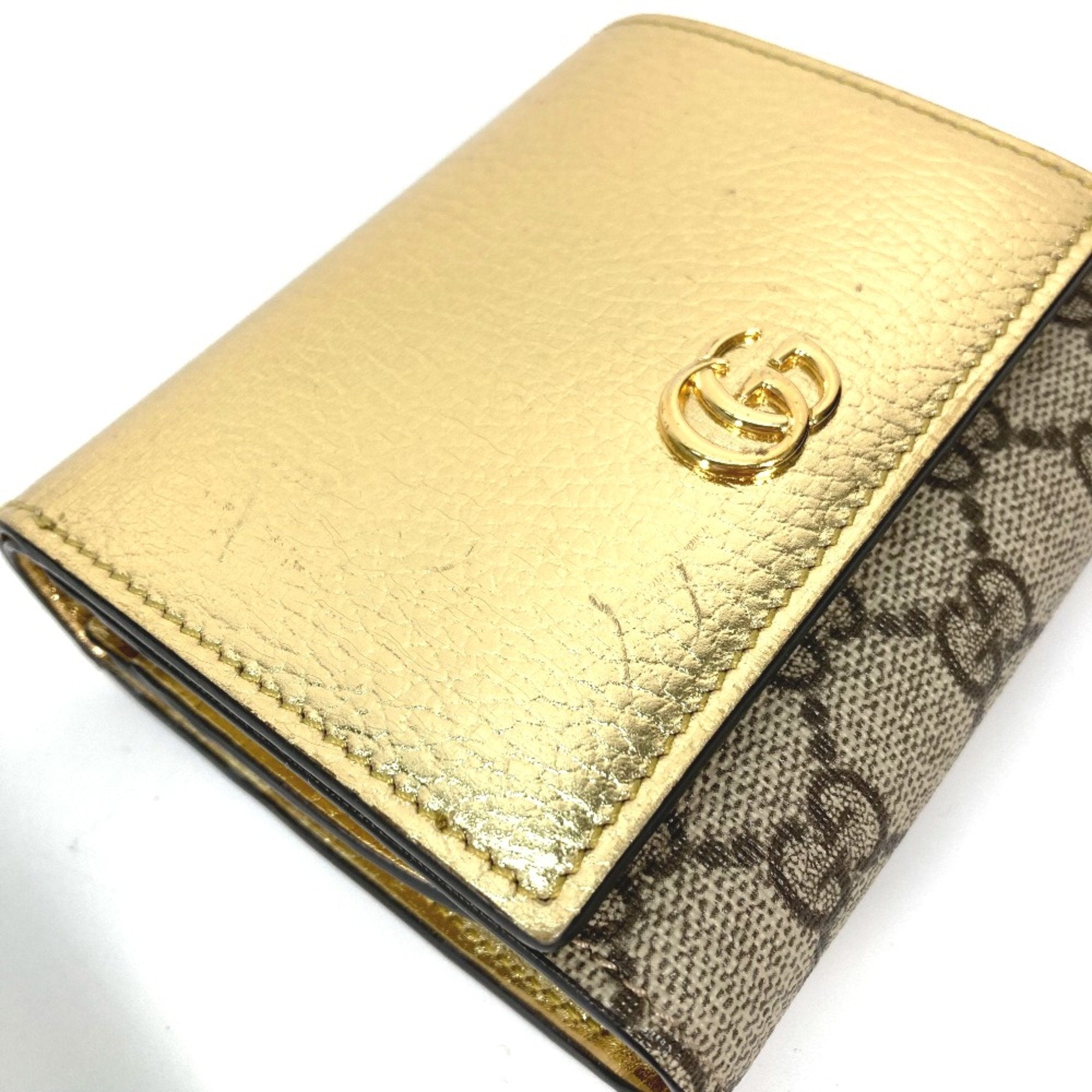 Gucci Gold Leather Wallet (Bi-Fold) (Pre-Owned)