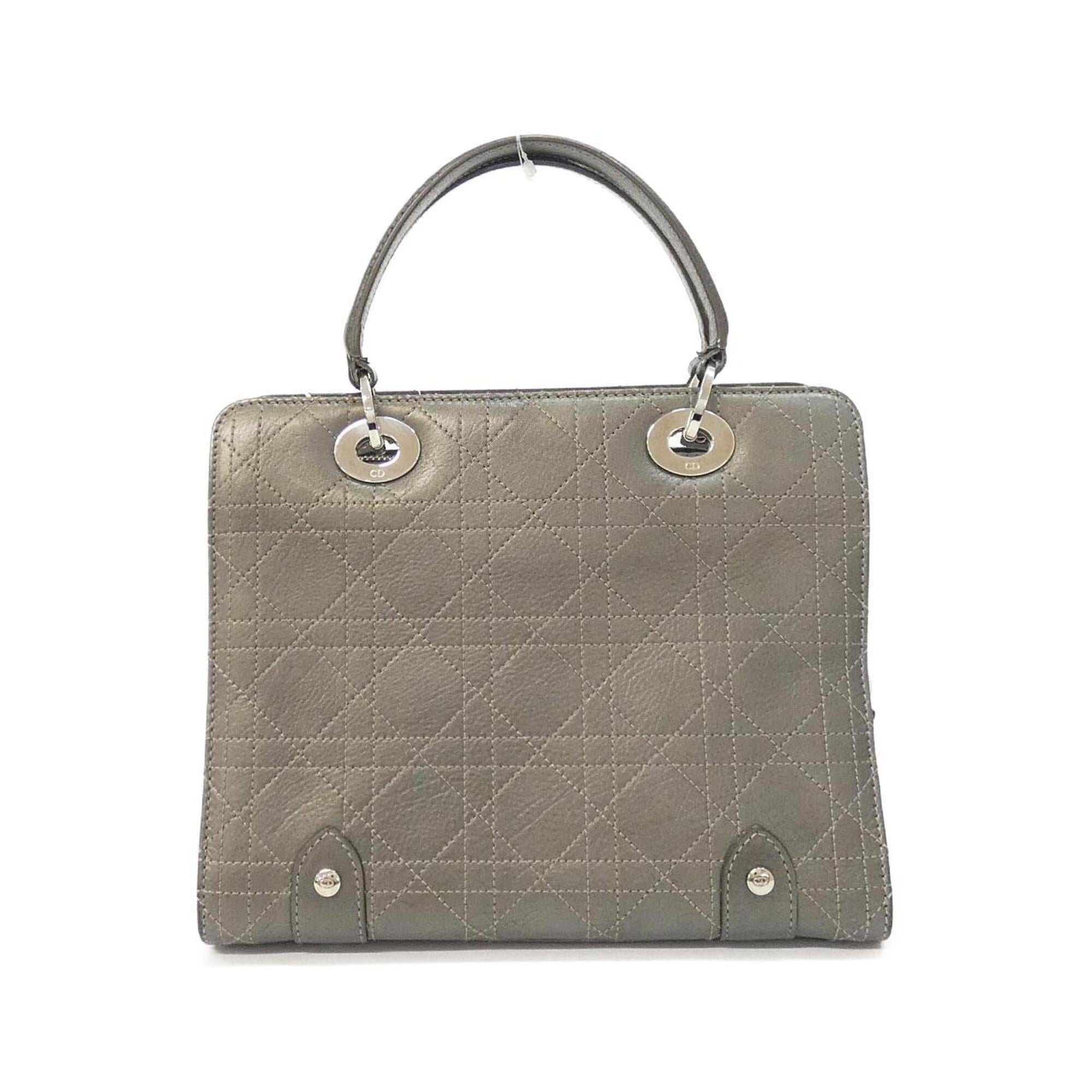 Christian Dior Dark Silver Leather Handbag (Pre-Owned)