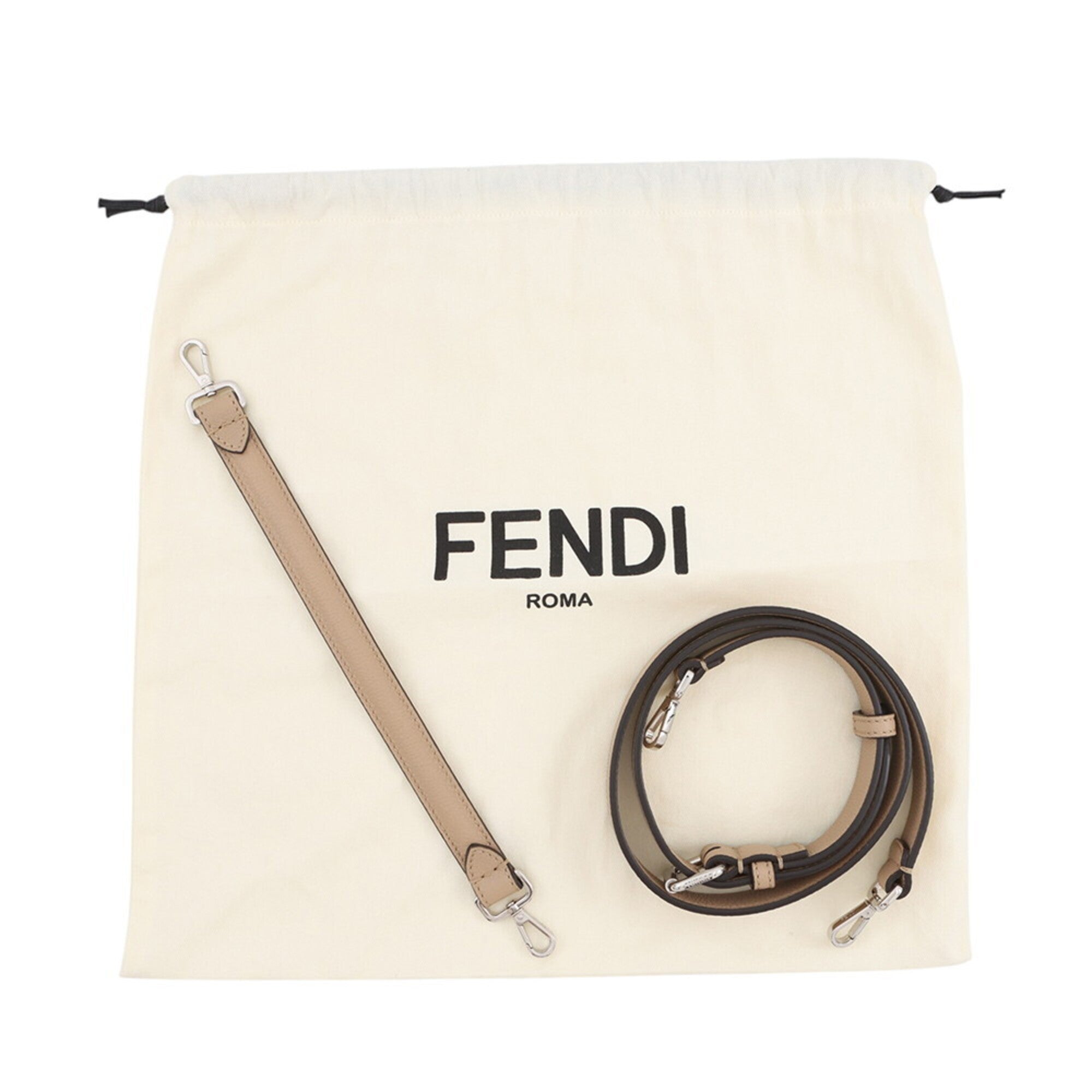 Fendi Beige Leather Handbag Shoulder Bag (Pre-Owned)