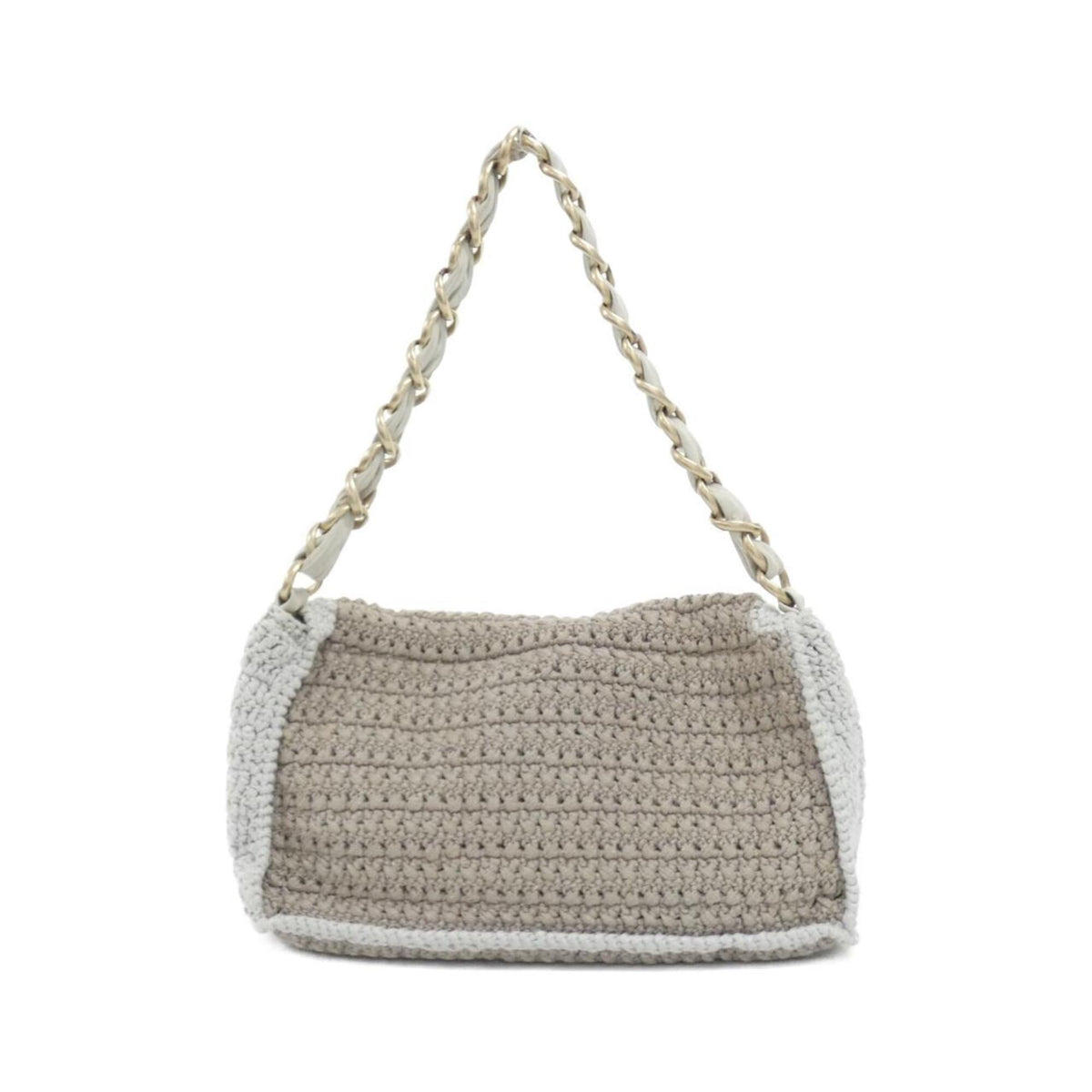 Chanel Beige Knit Shoulder Bag (Pre-Owned)