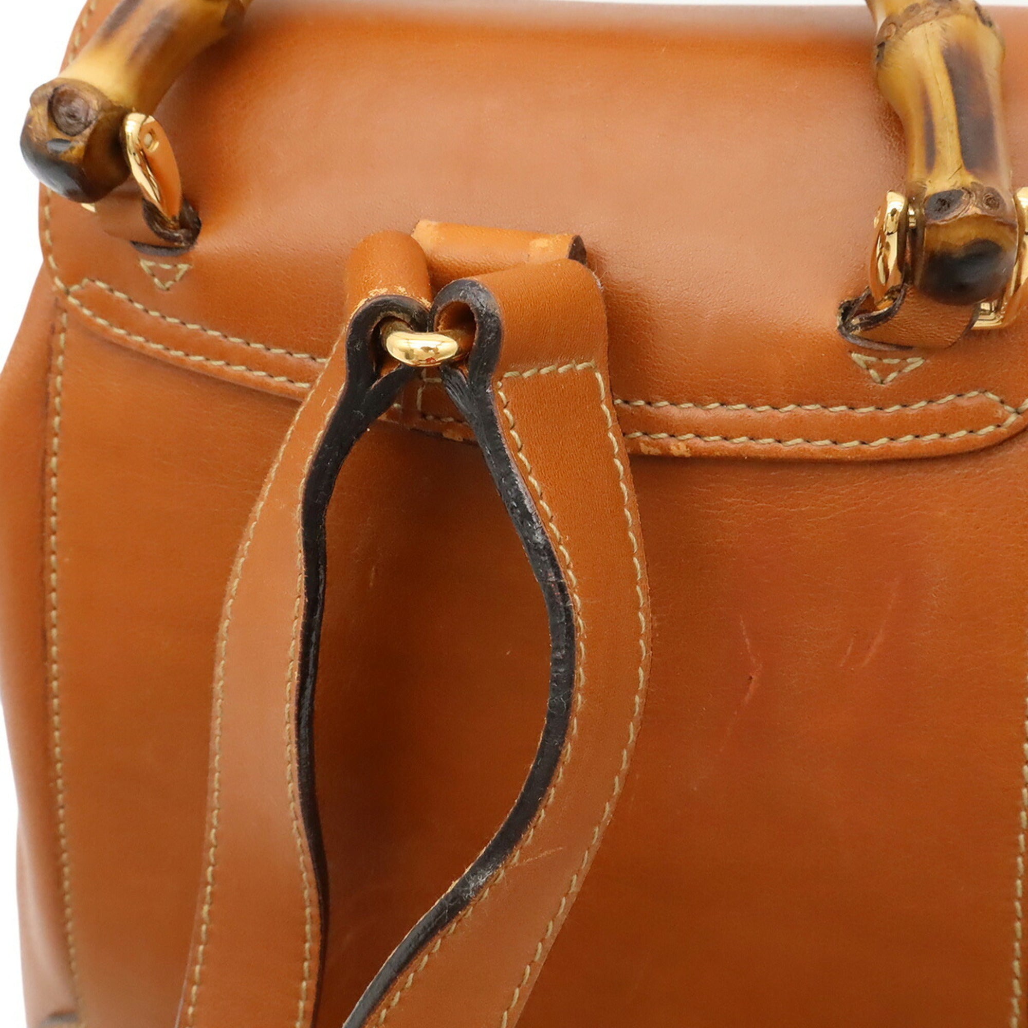 Gucci Brown Bamboo Backpack Shoulder Bag (Pre-Owned)