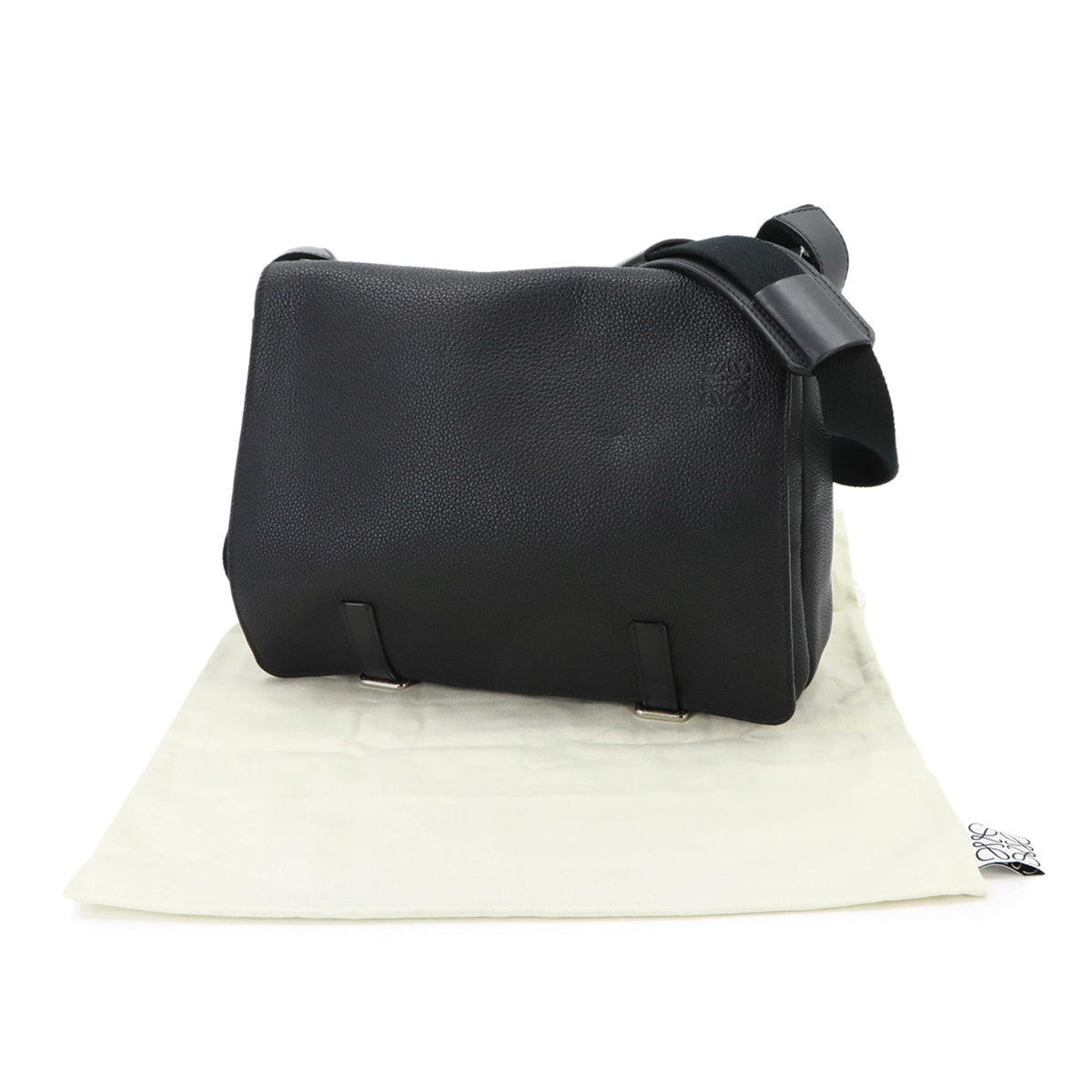 Loewe Black Leather Handbag Messenger Bag Shoulder Bag (Pre-Owned)