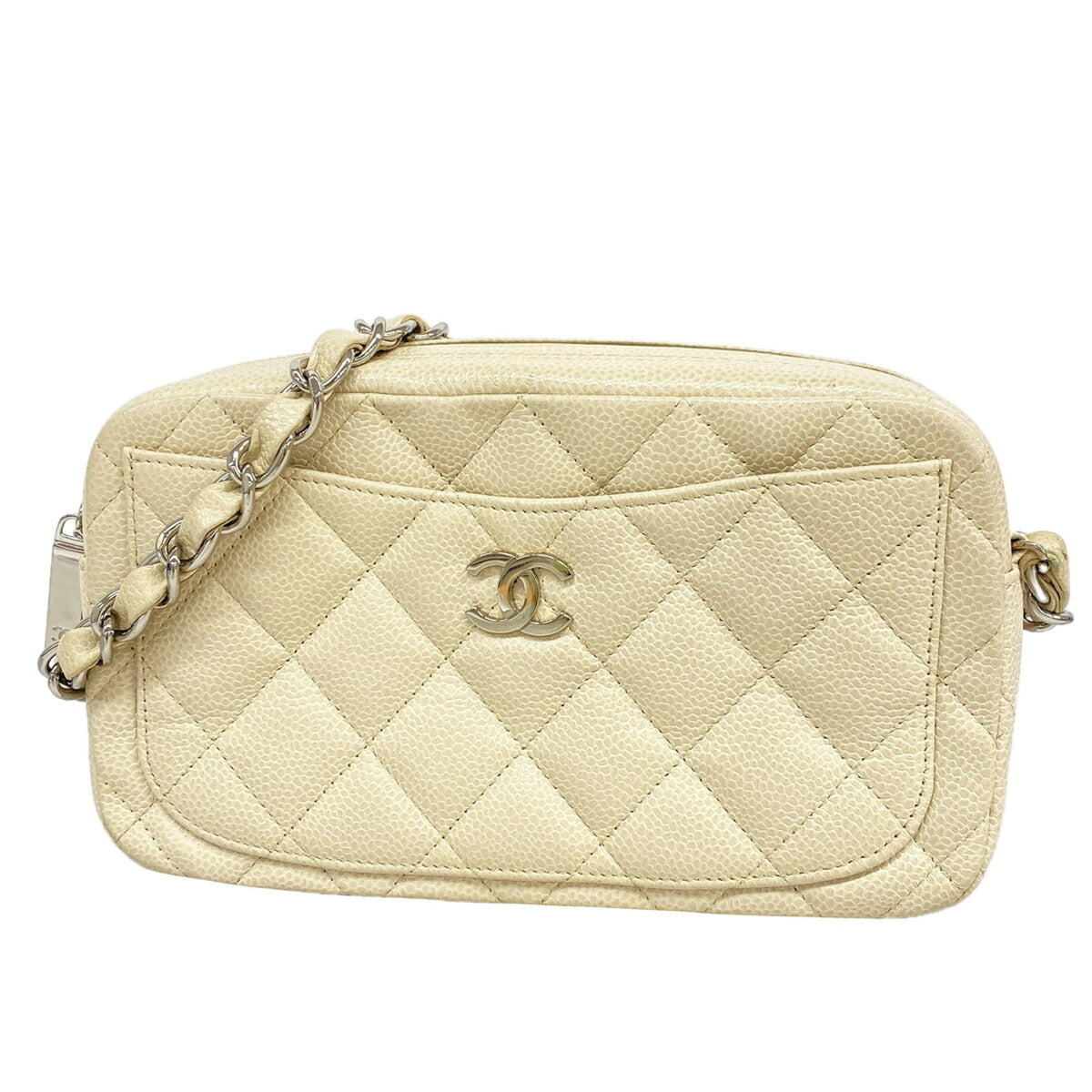 Chanel Ivory Grained Calfskin Shoulder Bag (Pre-Owned)