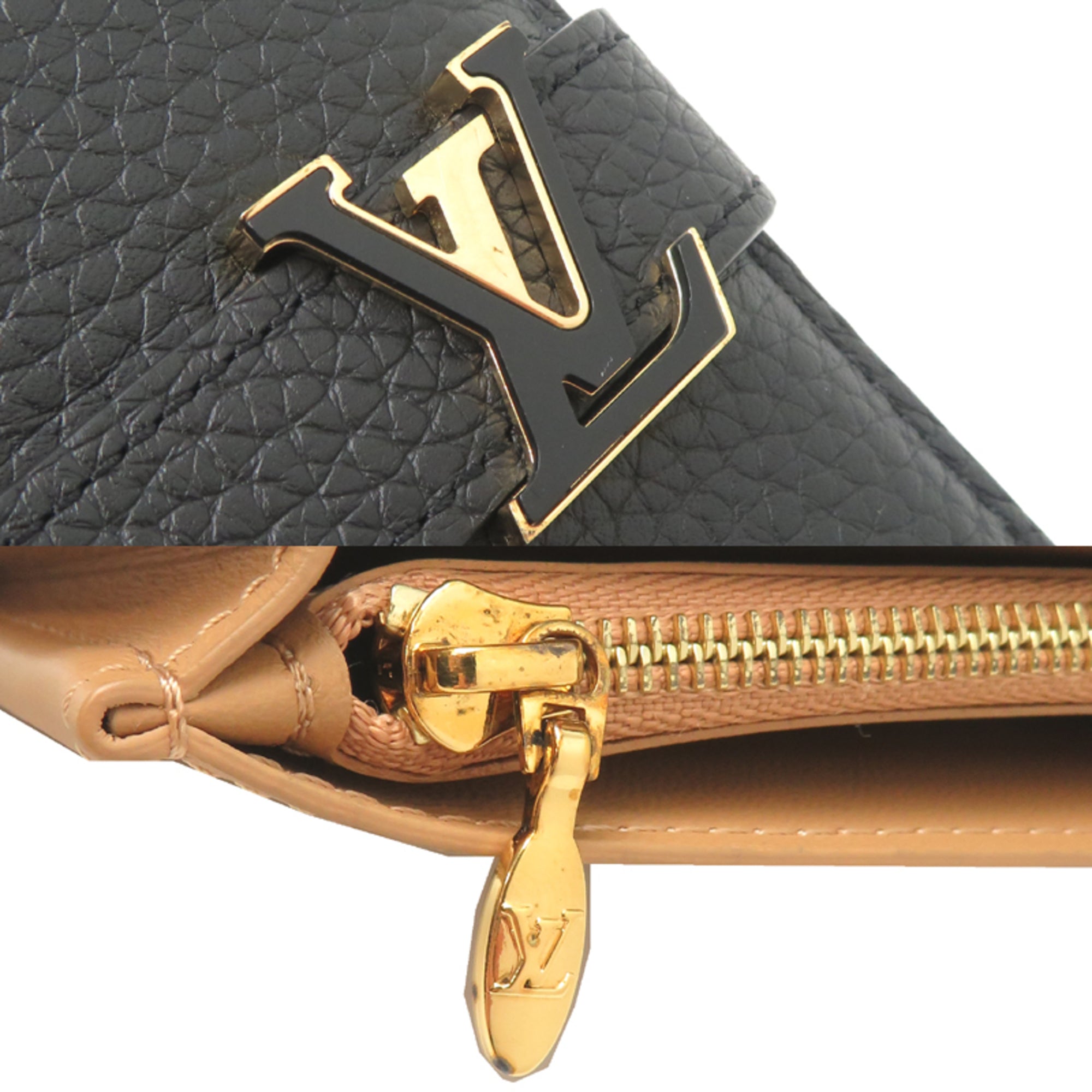 Louis Vuitton Black Leather Wallet (Bi-Fold) (Pre-Owned)