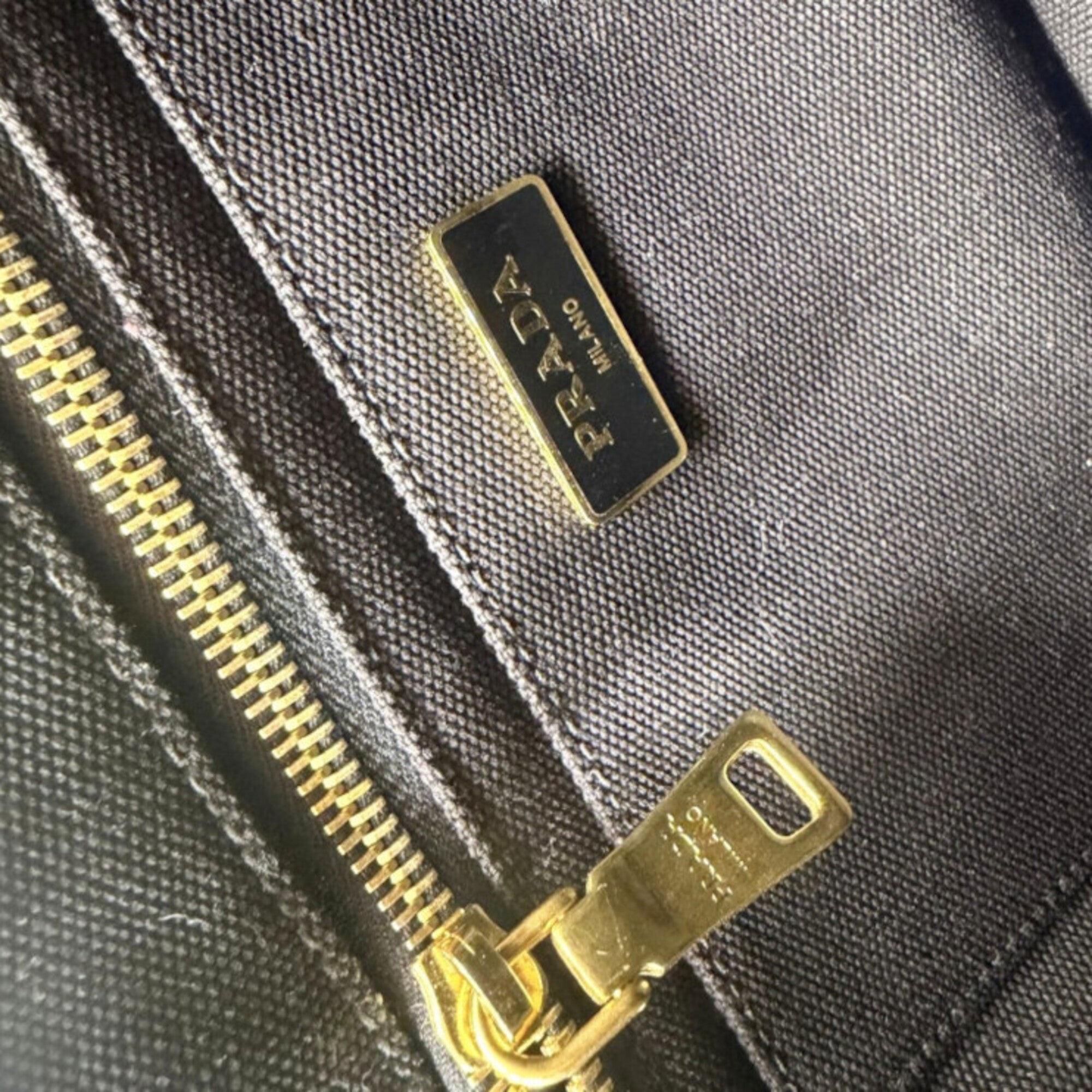 Prada Black Canvas Handbag Shoulder Bag (Pre-Owned)