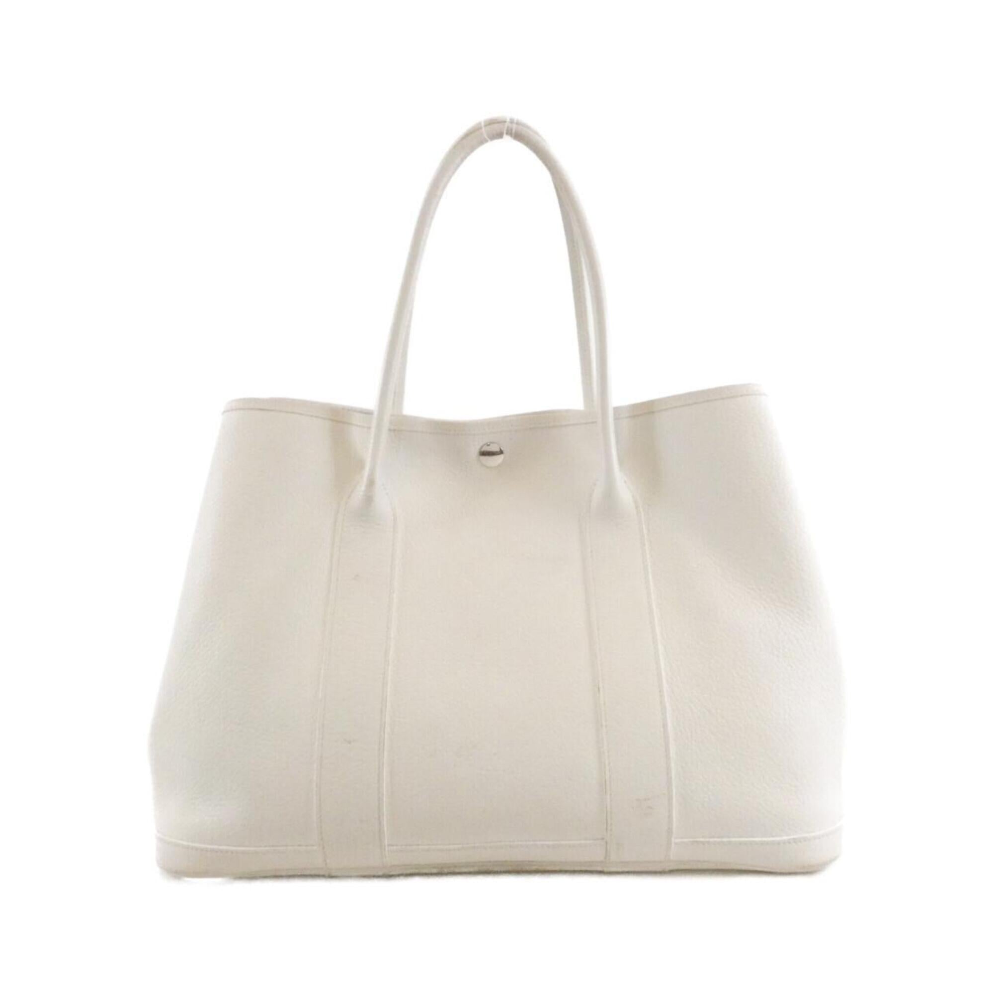 Hermes Garden White Negonda Leather Handbag (Pre-Owned)