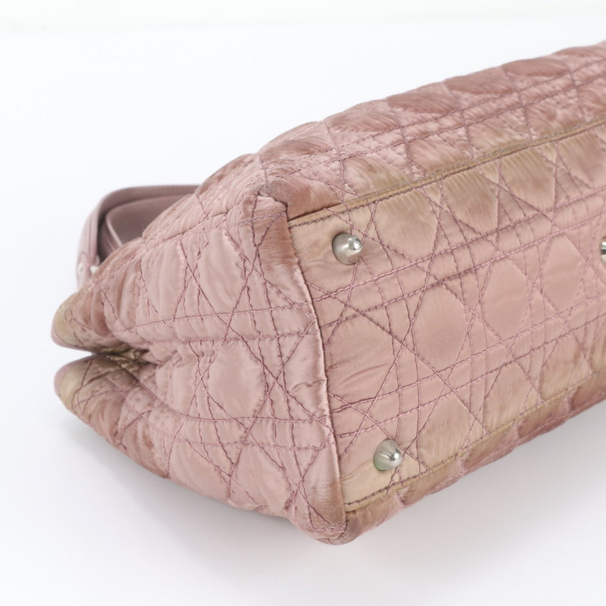 Christian Dior Pink Leather Nylon Handbag Tote Bag (Pre-Owned)