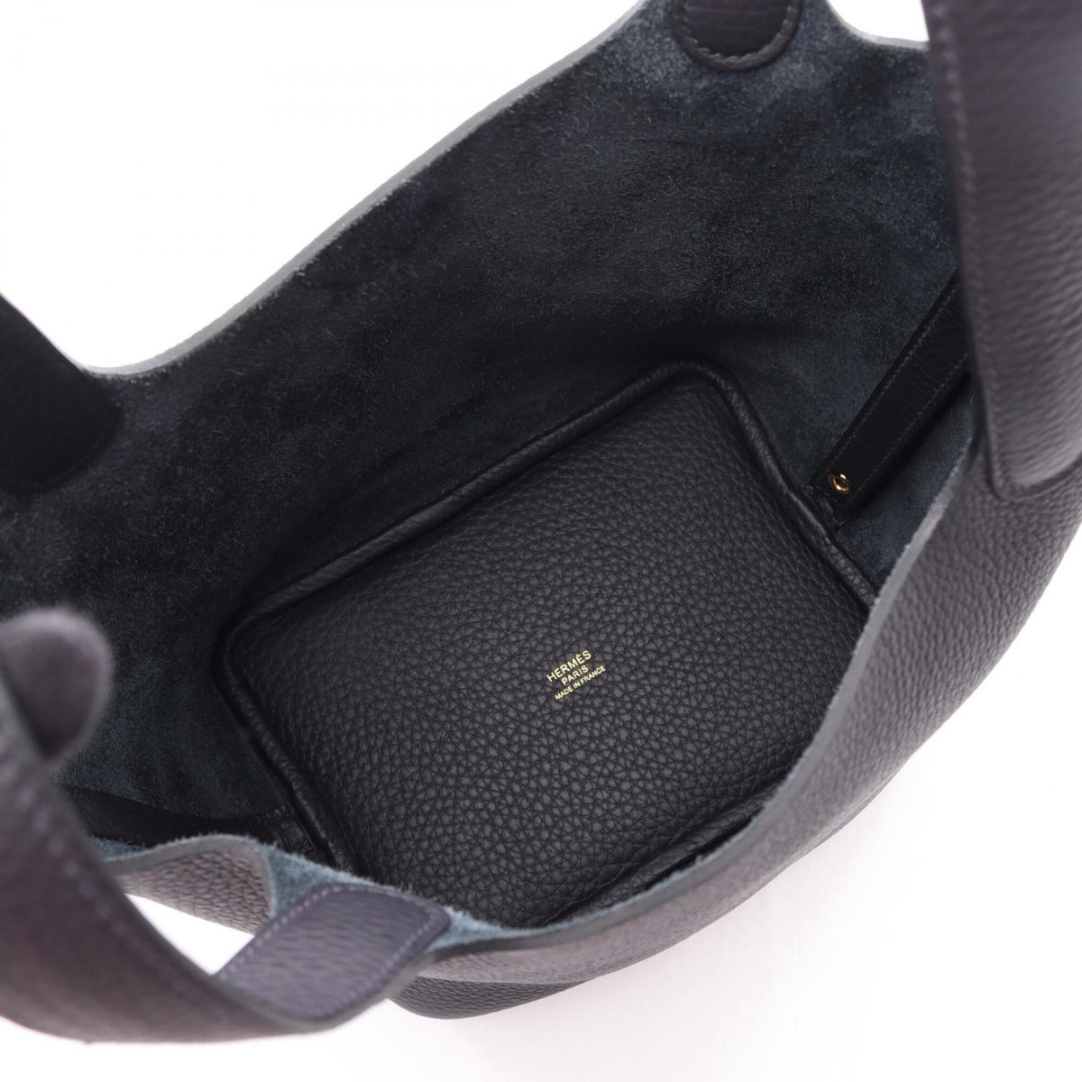 Hermes Navy Taurillon Clemence Leather Handbag (Pre-Owned)