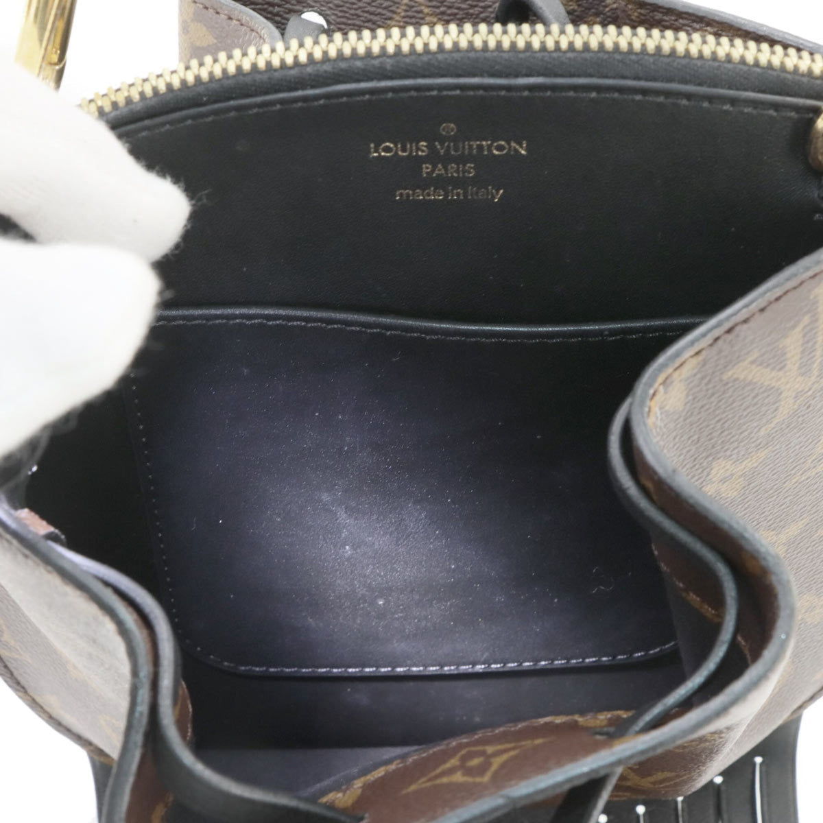 Louis Vuitton Black Brown Monogram Monogram Canvas Leather Handbag Shoulder Bag (Pre-Owned)