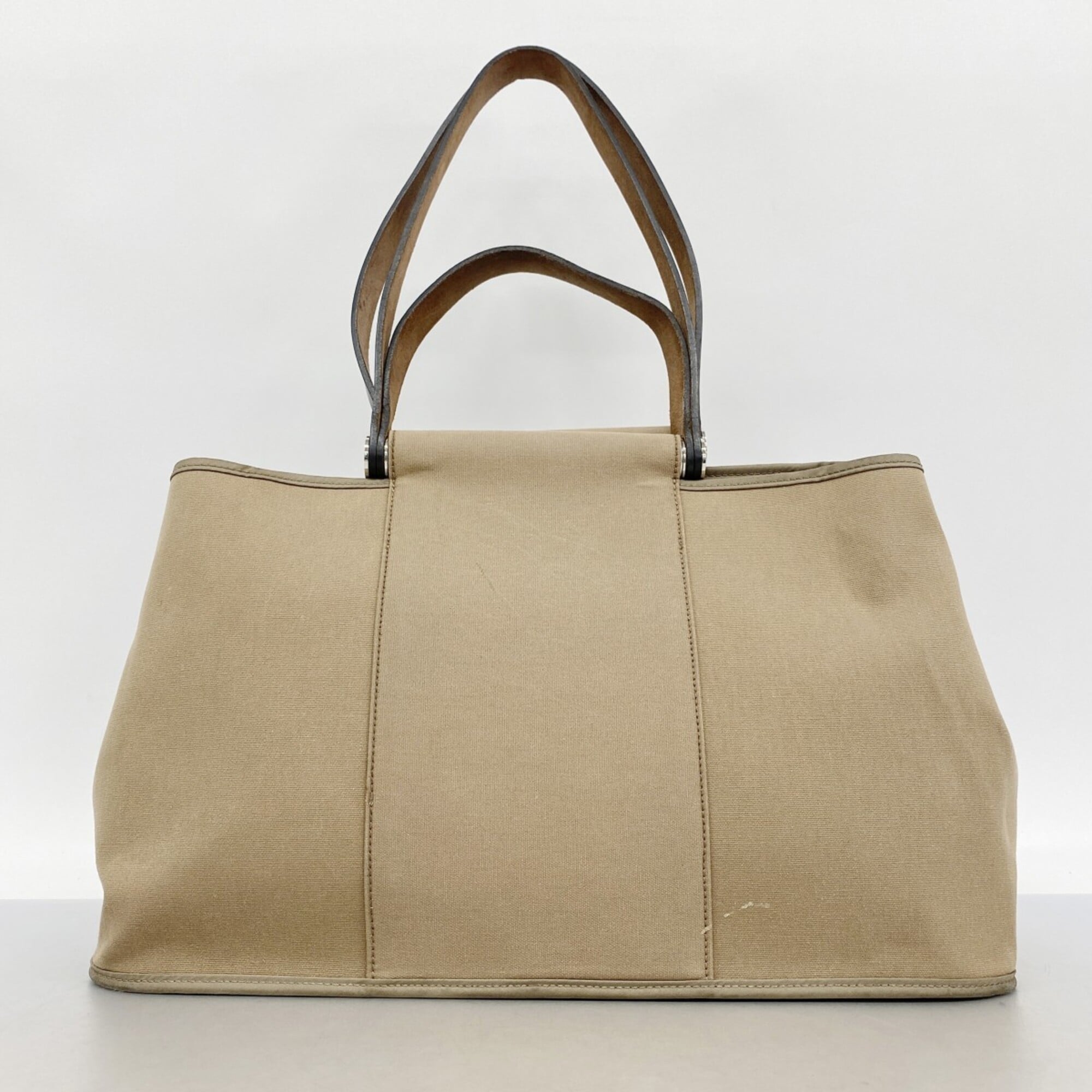 Hermes Etoupe Gray Toile Officier Tote Bag (Pre-Owned)