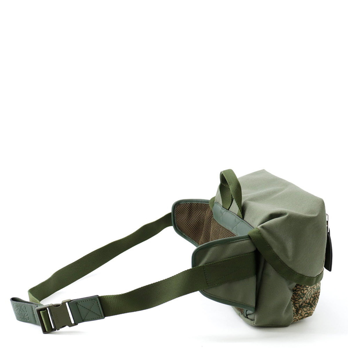 Loewe Green Khaki Canvas Handbag Sling Bag (Pre-Owned)
