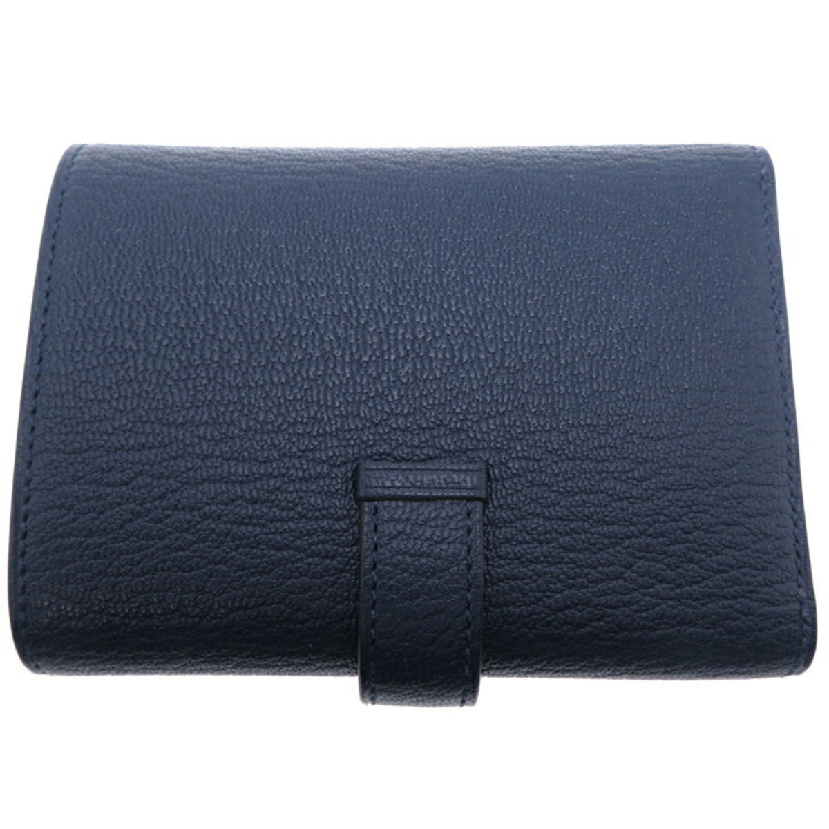 Hermes Navy Chevre Leather Wallet (Tri-Fold) (Pre-Owned)