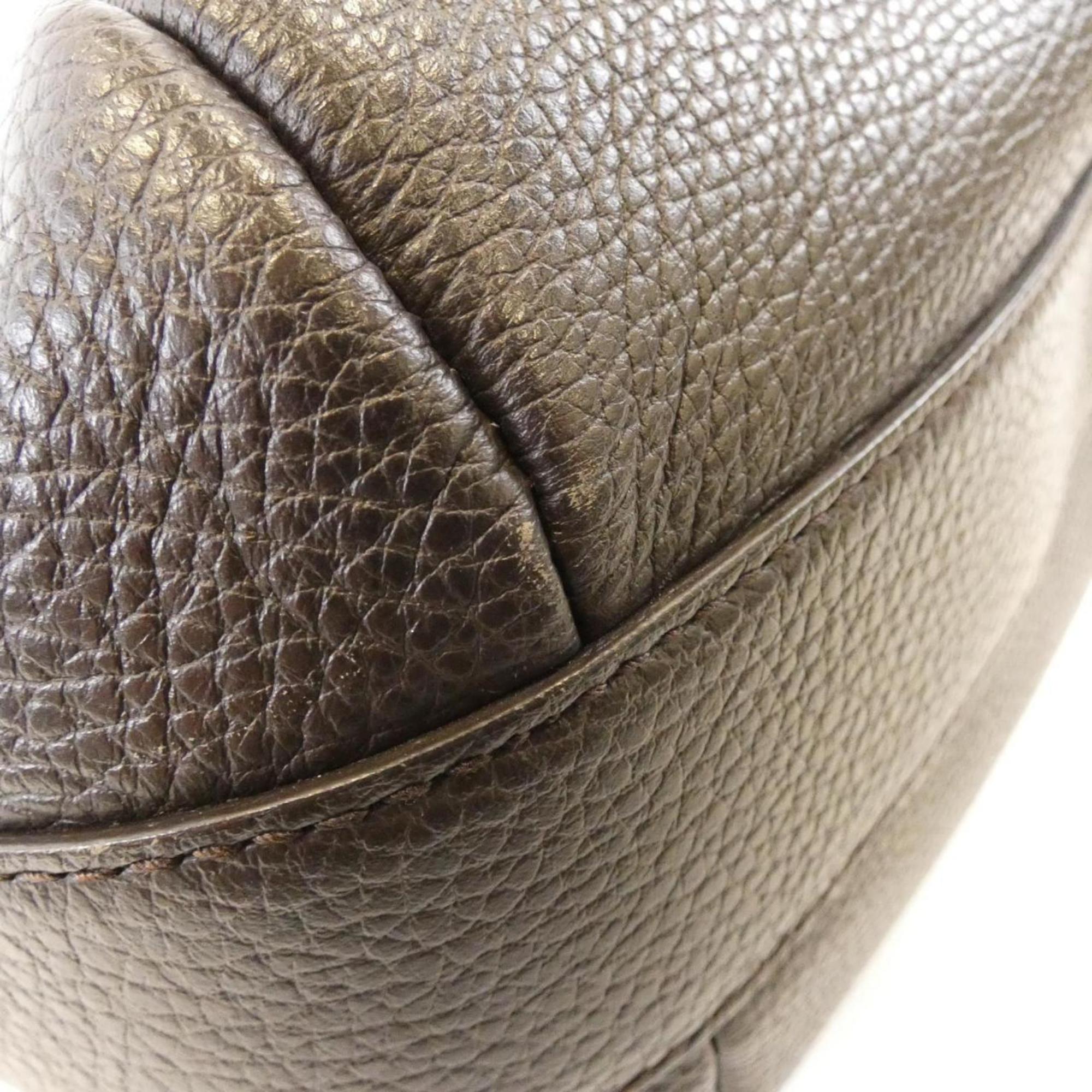 Gucci Dark Brown Leather Handbag (Pre-Owned)