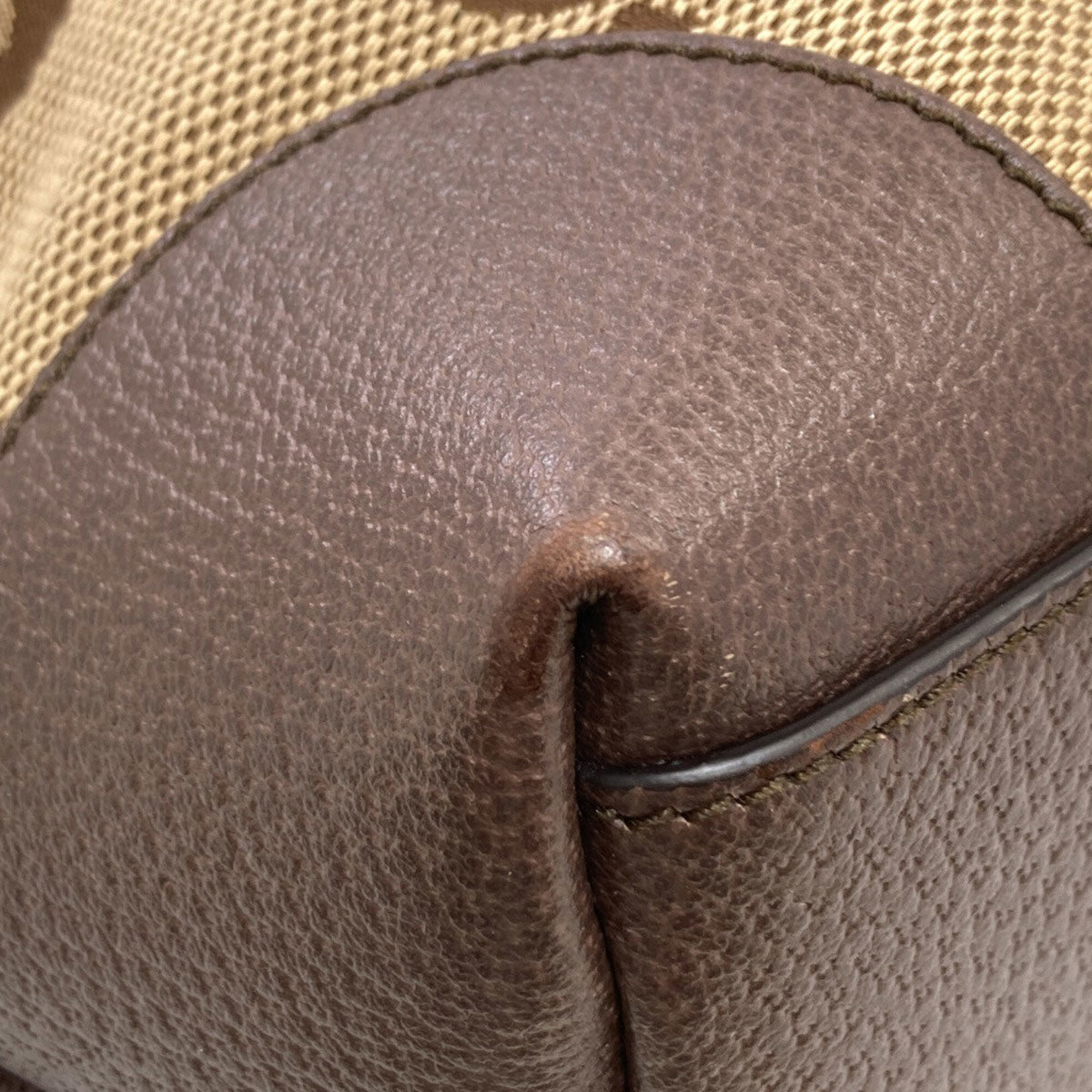 Gucci Beige Brown Canvas Tote Bag (Pre-Owned)