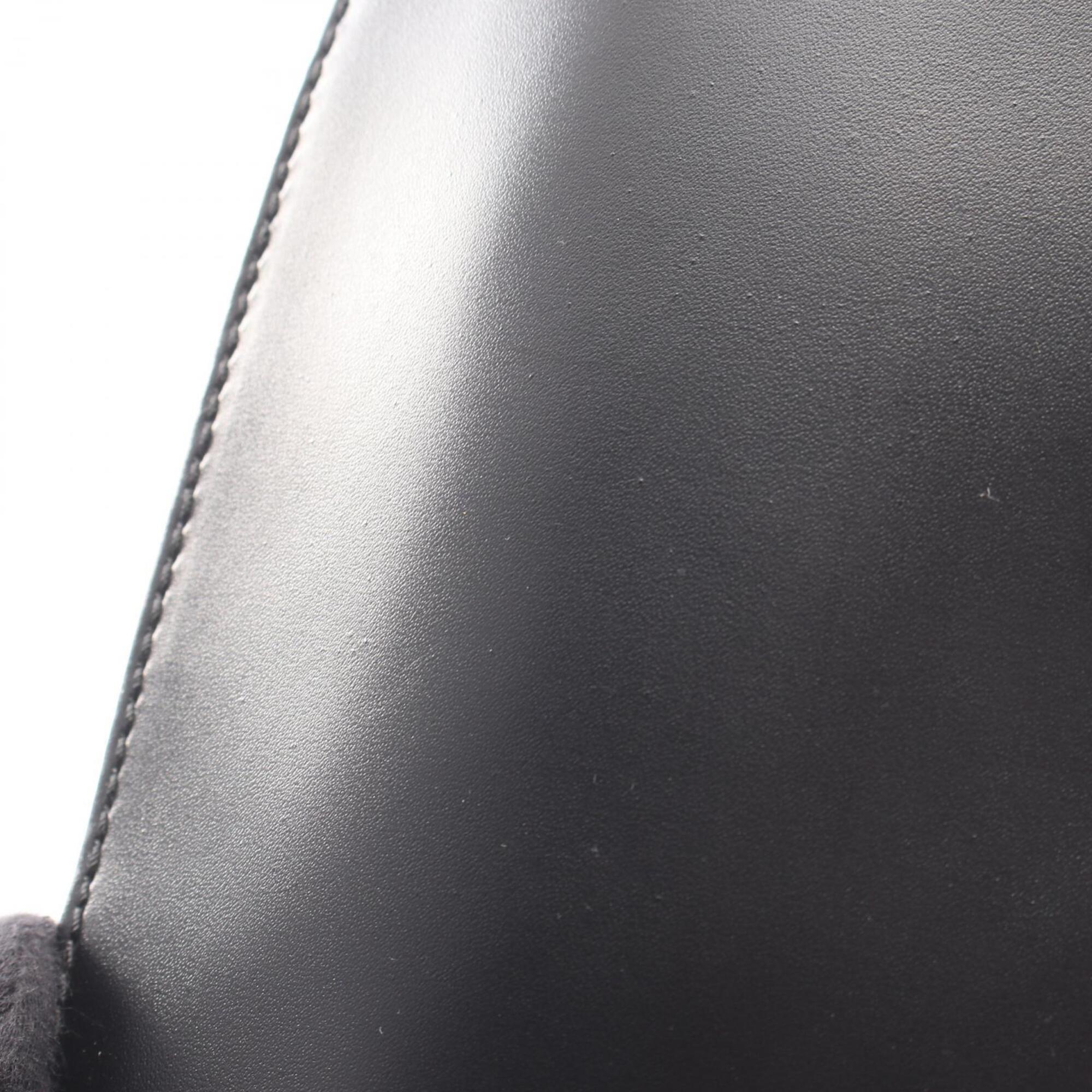 Loewe Black Green Canvas Leather Clutch Bag Handbag (Pre-Owned)