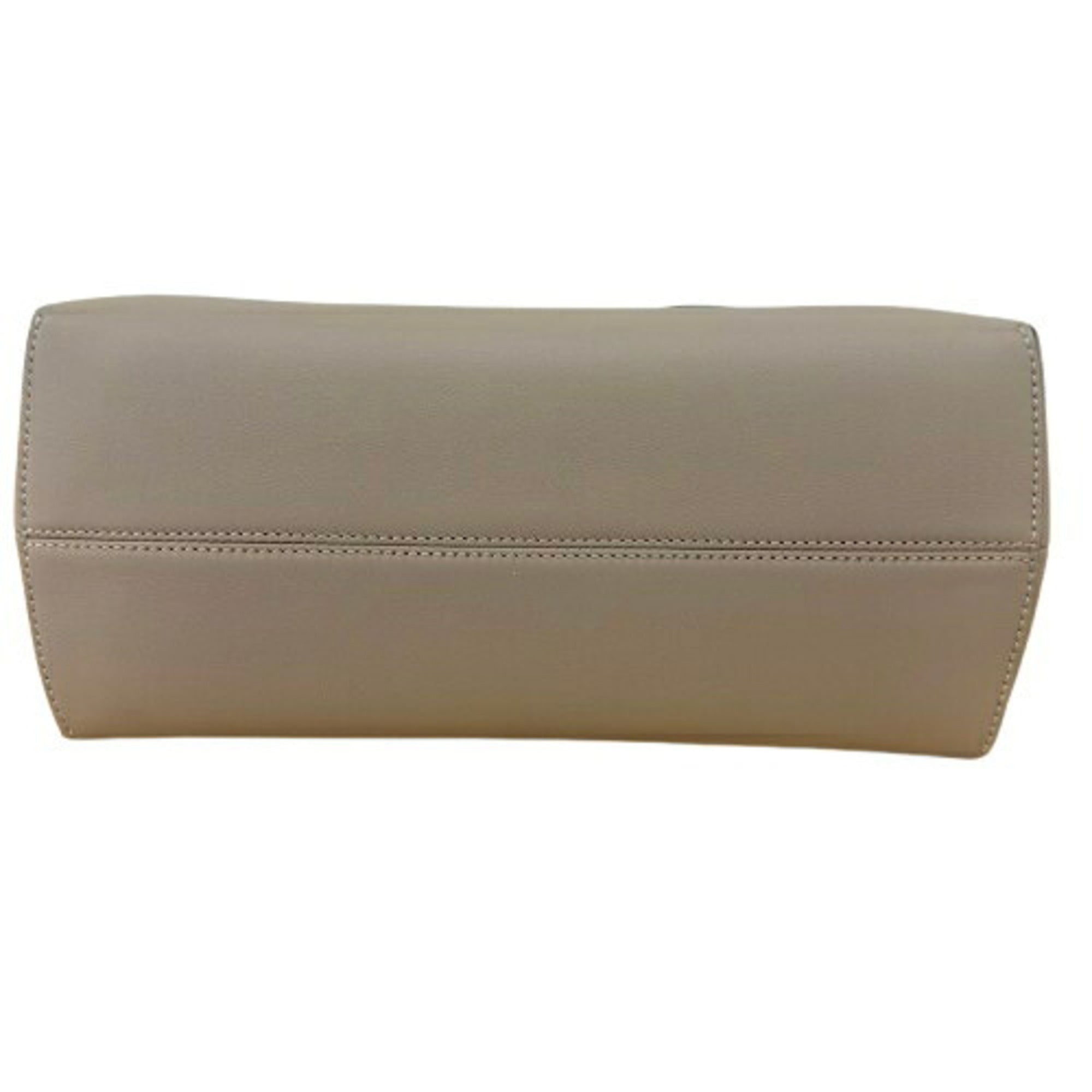 Fendi By The Way Light Gray Leather Handbag Shoulder Bag (Pre-Owned)