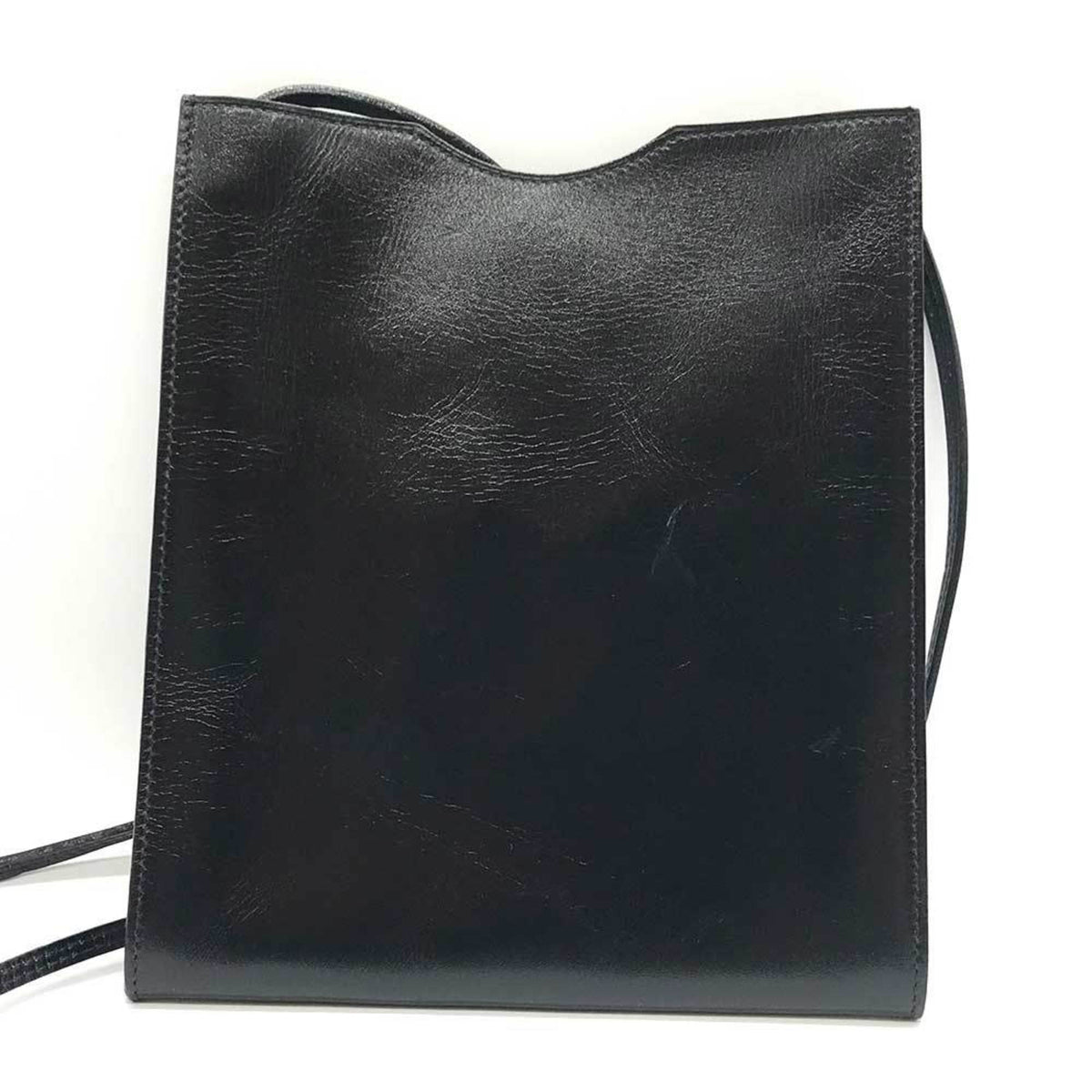 Hermes Onimaitou Black Box Calf Leather Pochette Shoulder Bag (Pre-Owned)