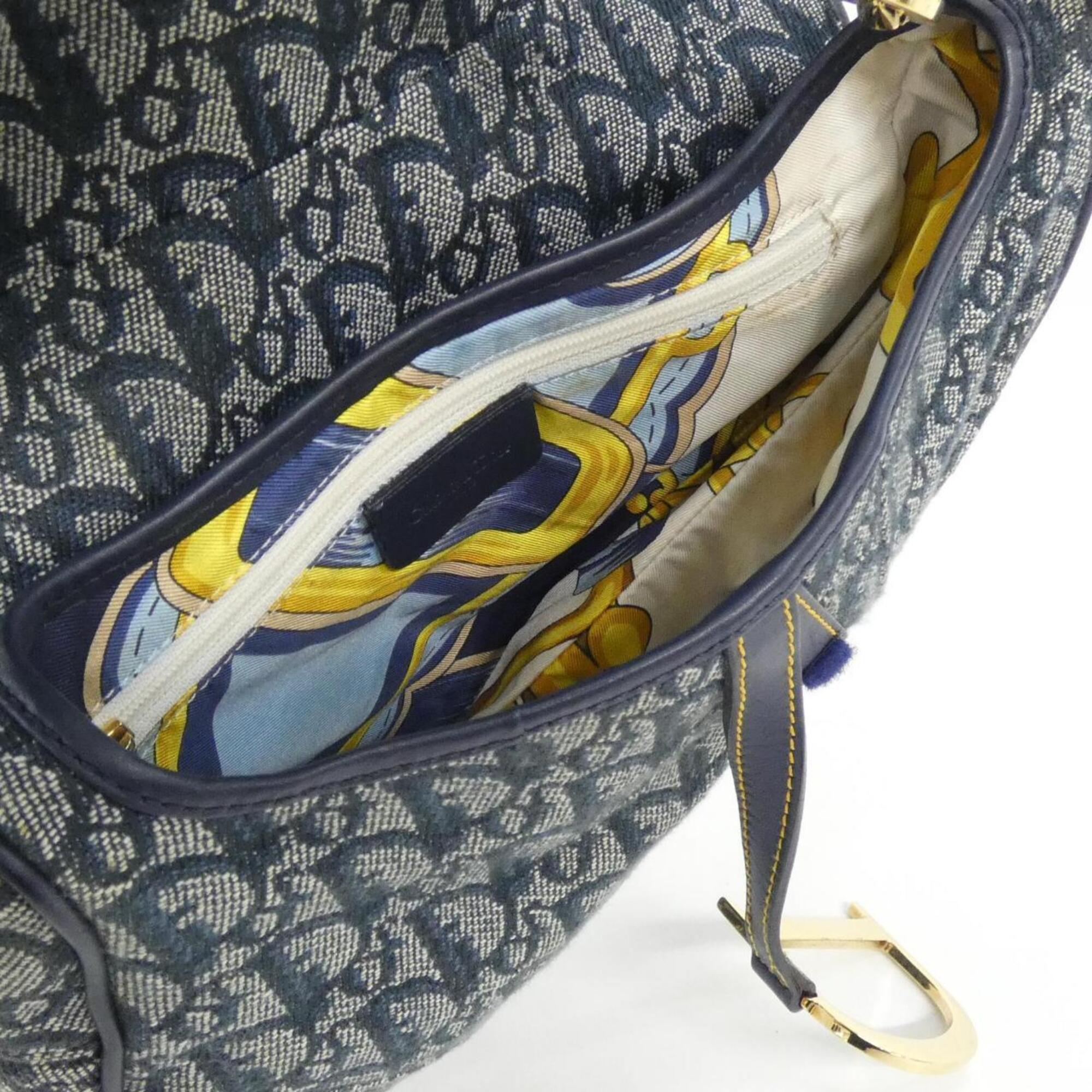 Christian Dior Blue Canvas Shoulder Bag (Pre-Owned)