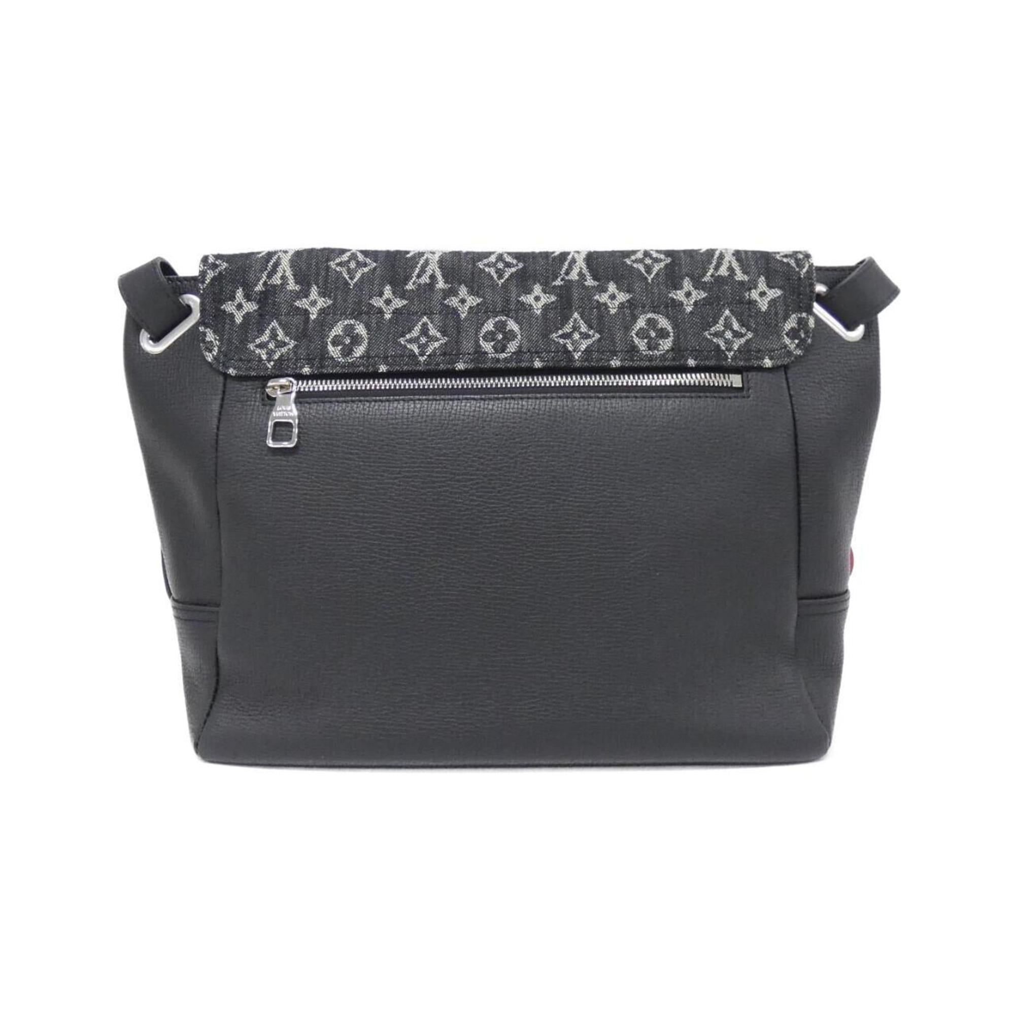 Louis Vuitton Black Denim Leather Shoulder Bag (Pre-Owned)