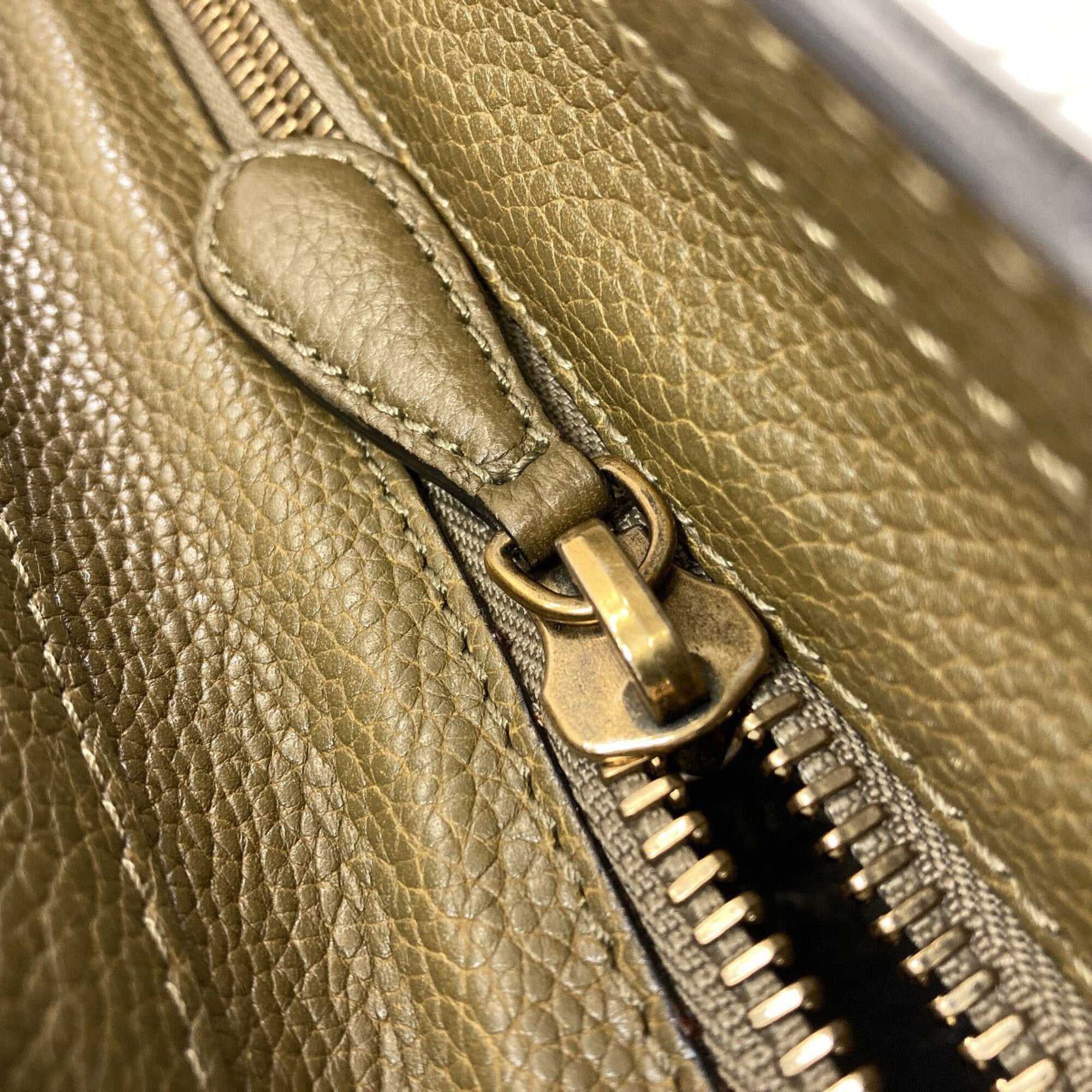 Celine Khaki Leather Handbag (Pre-Owned)