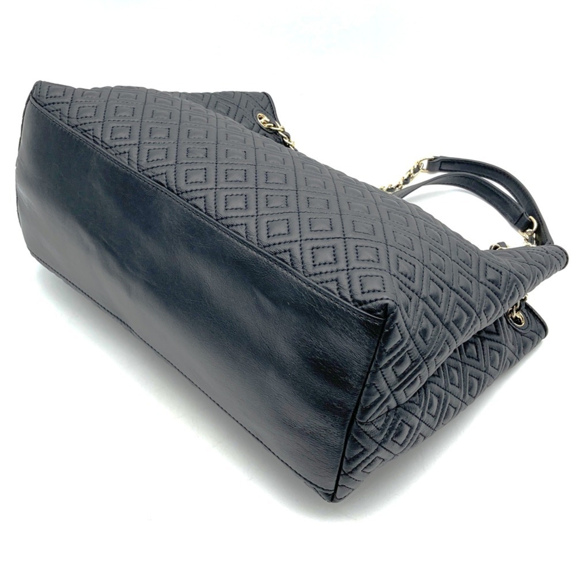 Tory Burch Black Leather Shoulder Bag Tote Bag (Pre-Owned)