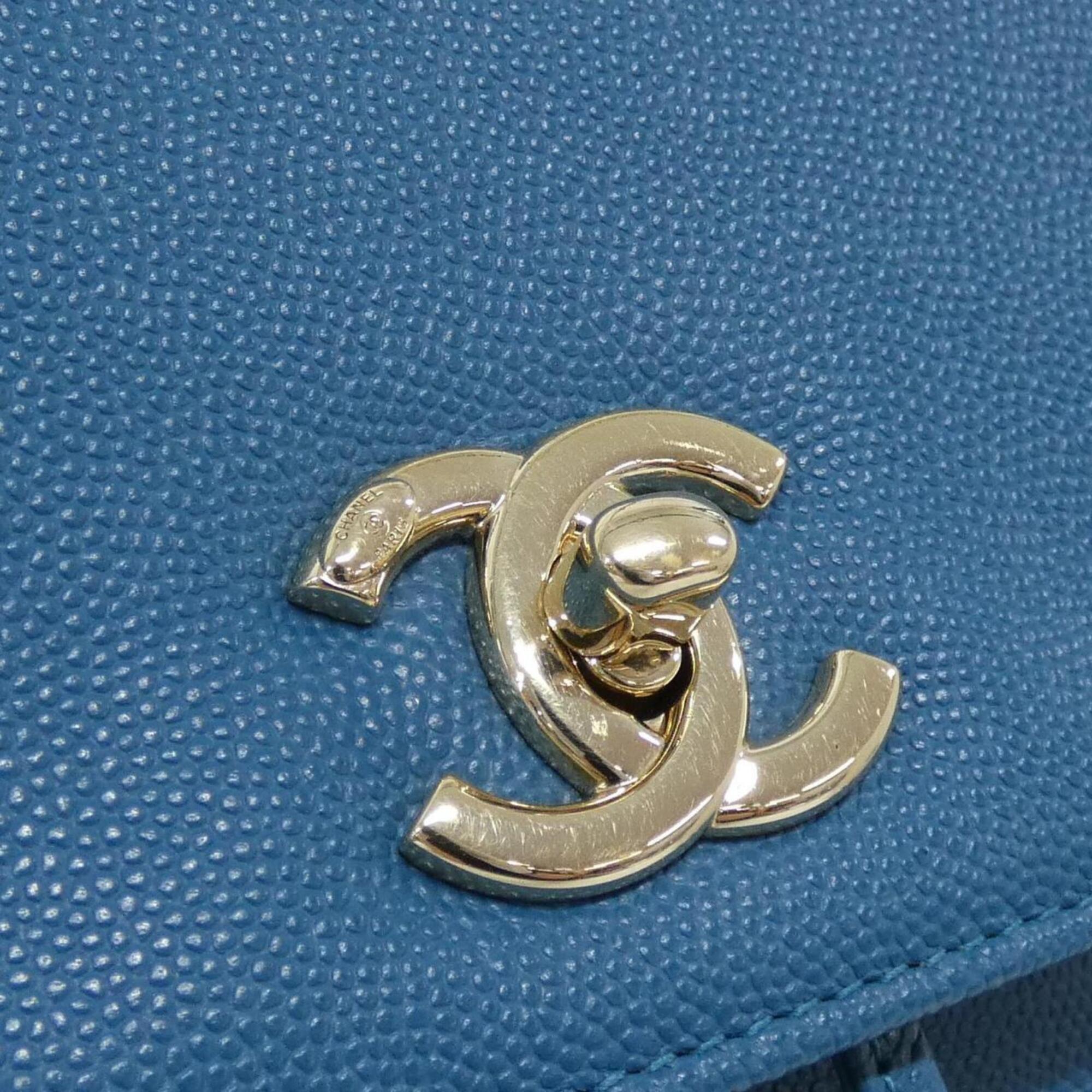 Chanel Blue Grained Calfskin Backpack (Pre-Owned)