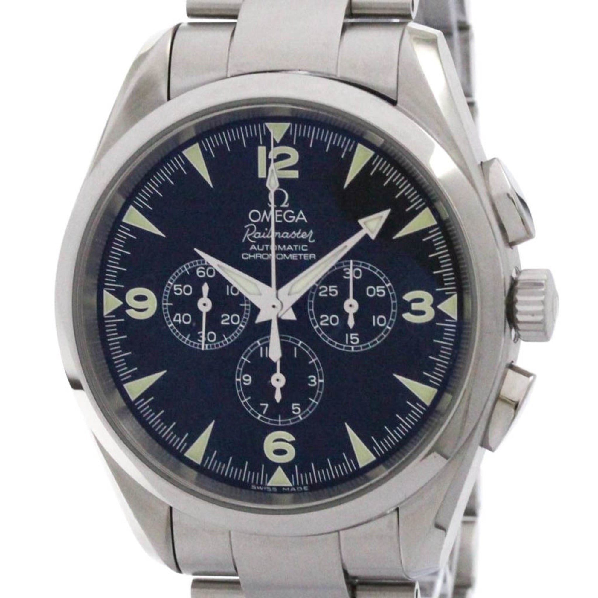 Omega Seamaster Railmaster 150M Co-Axial Chronometer Automatic Watch Stainless Steel Watch (Pre-Owned)