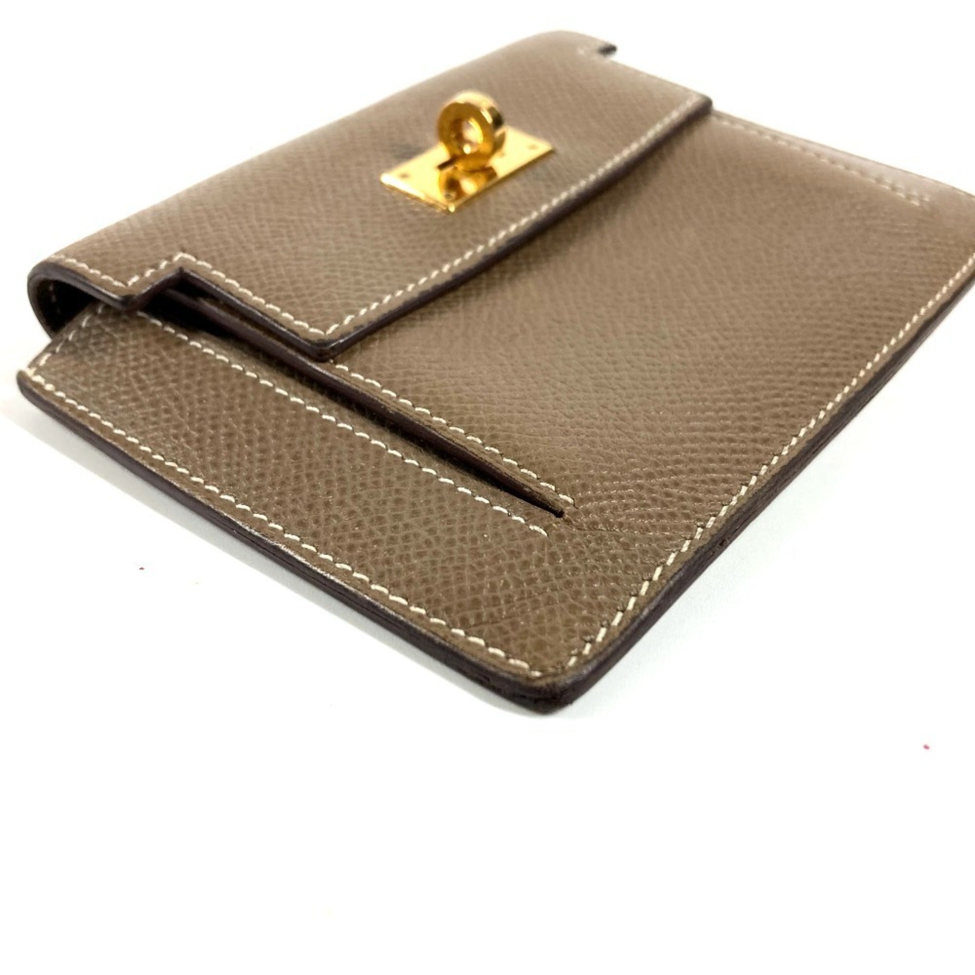 Hermes Etoupe Gray Gray Epsom Leather Coin Purse/Coin Case (Pre-Owned)