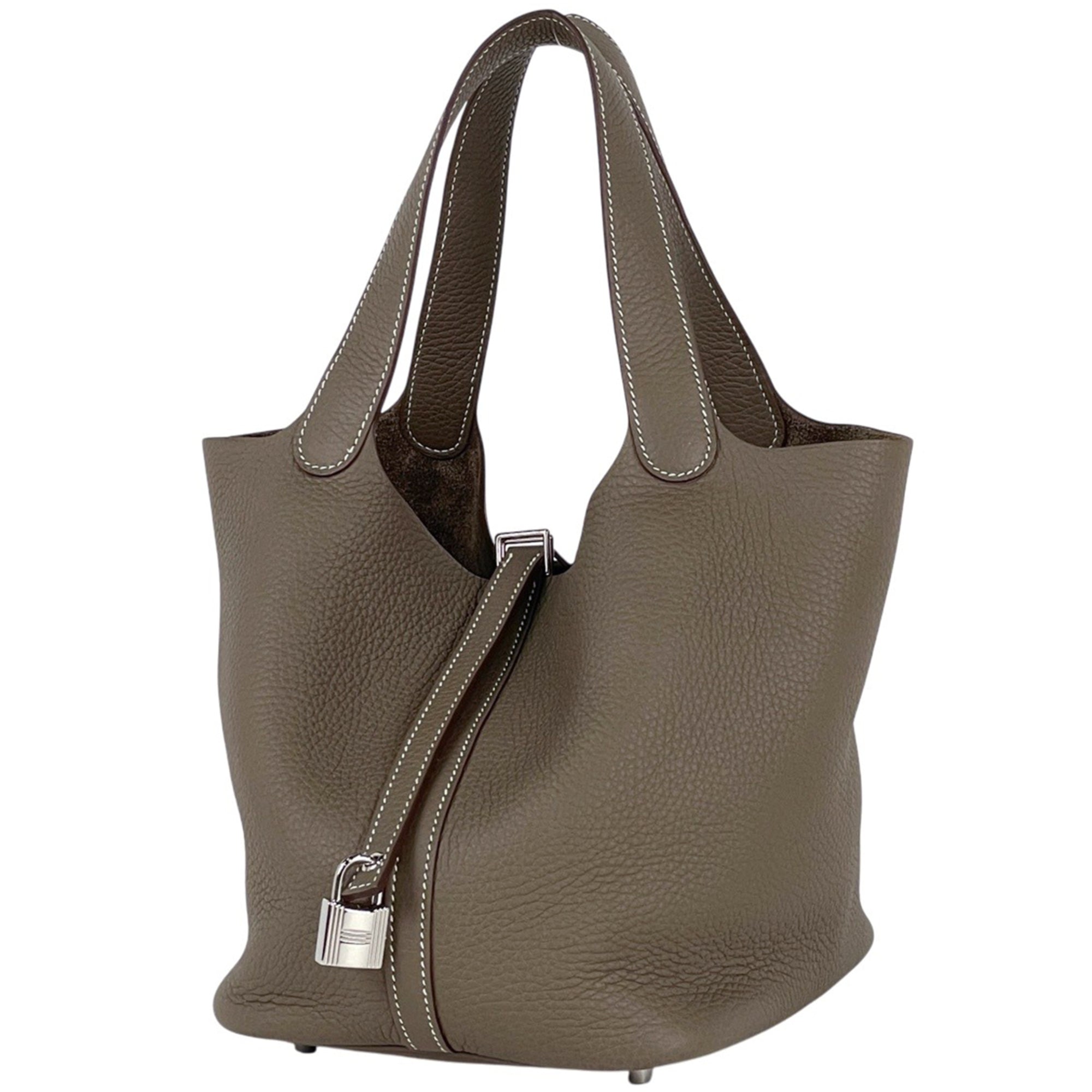 Hermes Etoupe Gray Togo Leather Handbag (Pre-Owned)