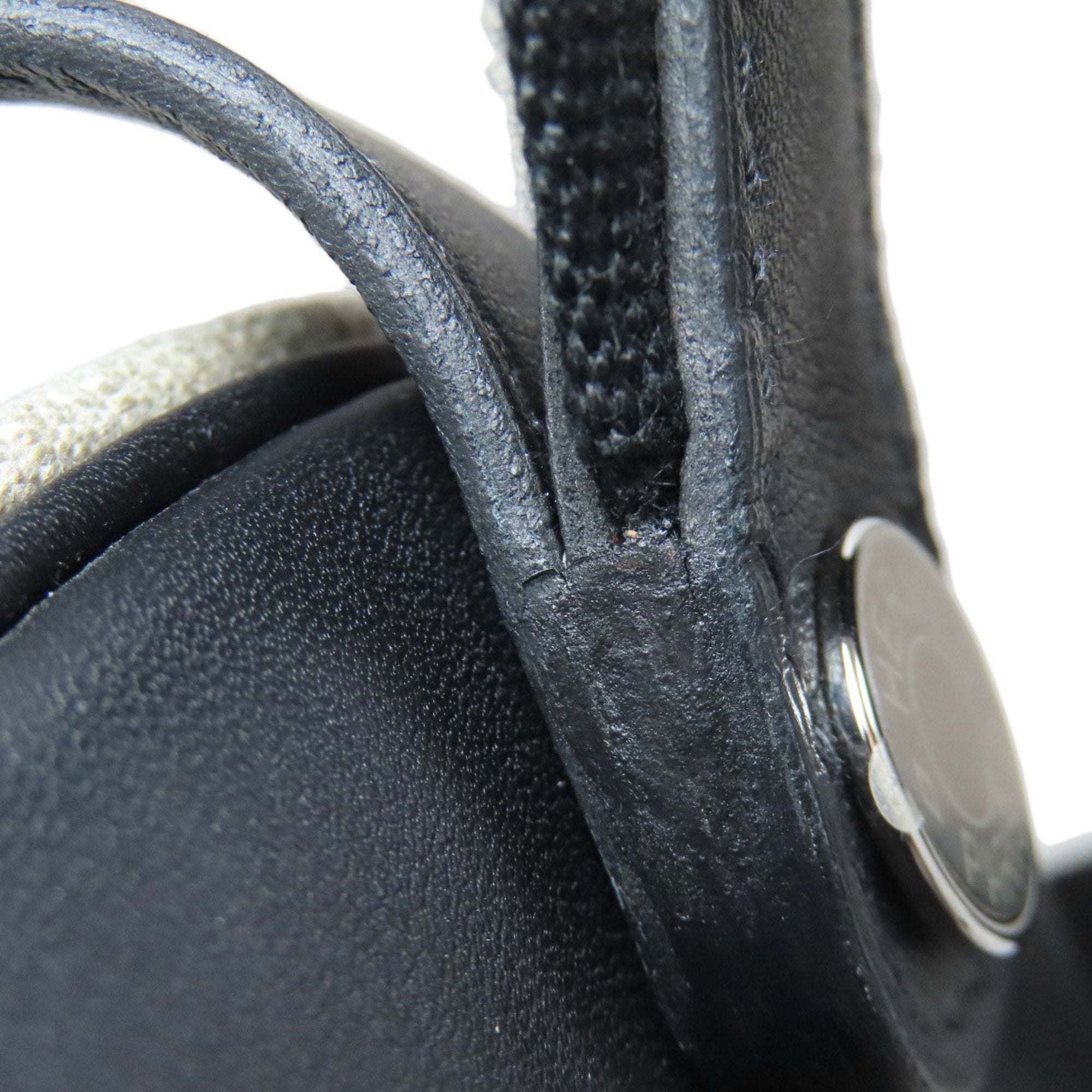 Hermes Beige Black Canvas Leather Backpack (Pre-Owned)