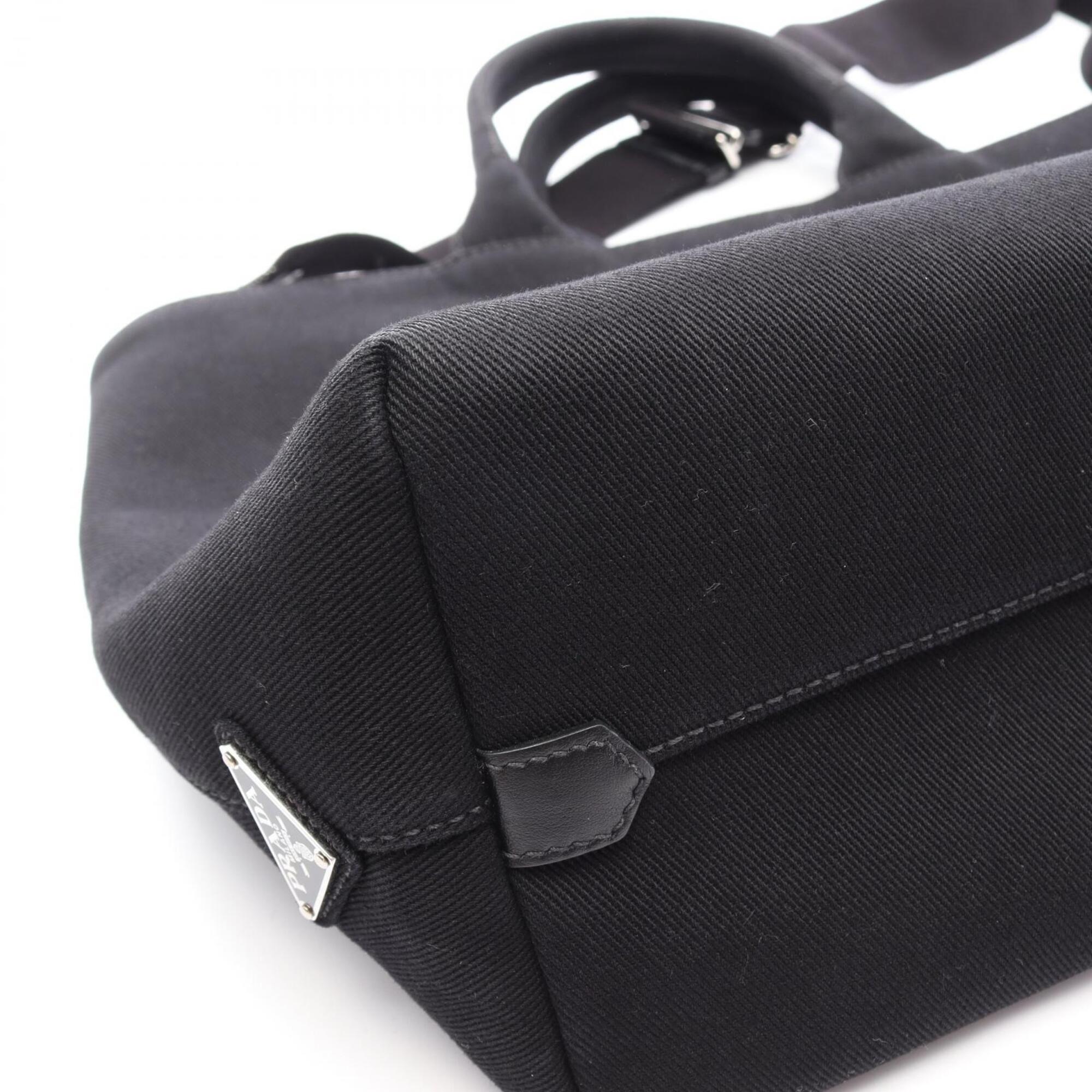 Prada Black Canvas Handbag Tote Bag (Pre-Owned)
