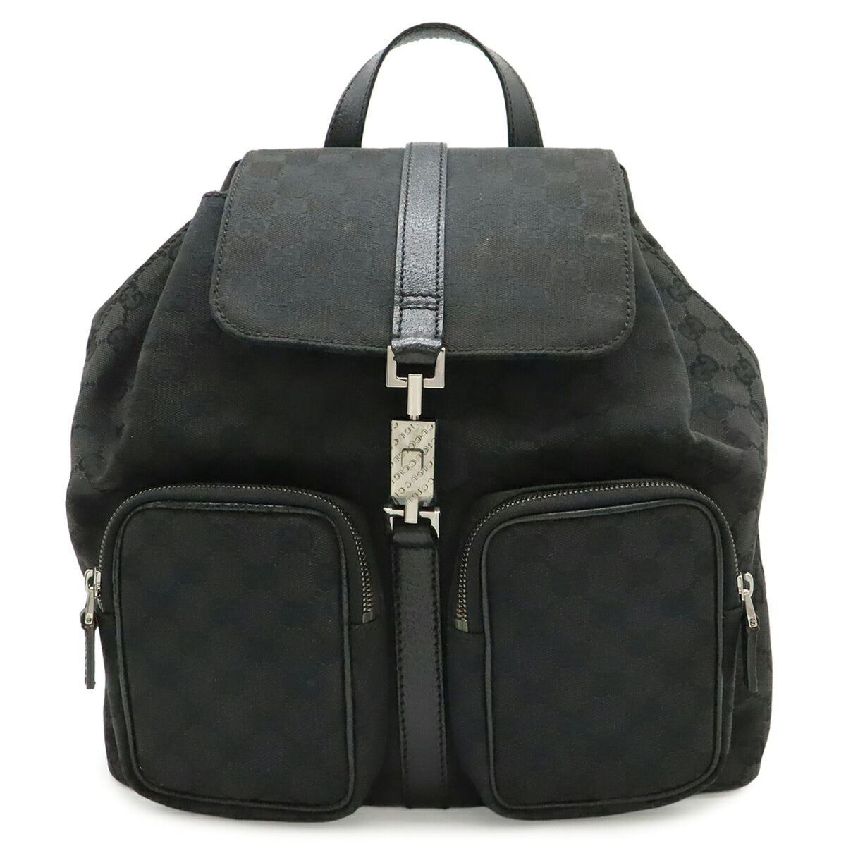Gucci Black Gg Canvas Backpack (Pre-Owned)