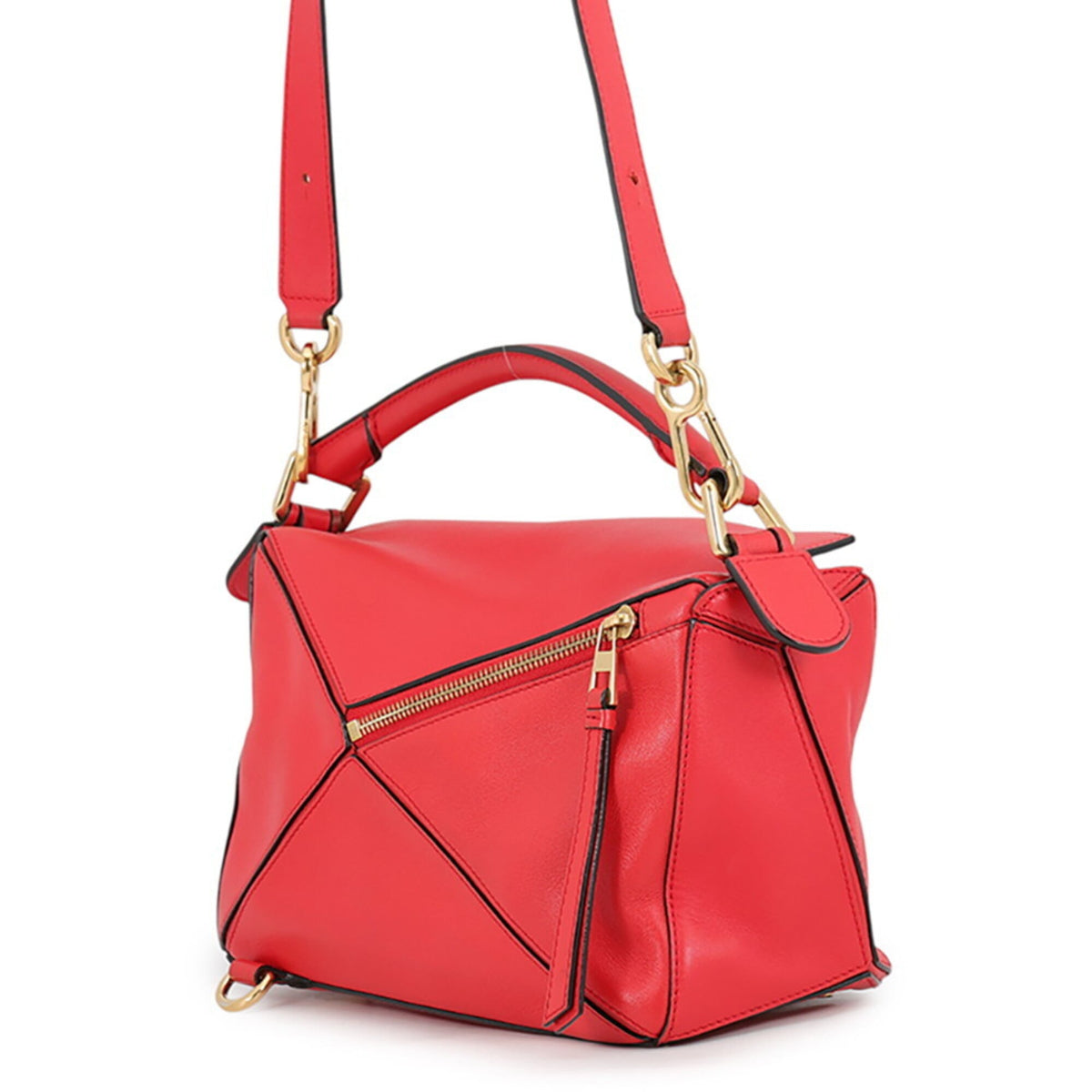 Loewe Red Color Leather Handbag Shoulder Bag (Pre-Owned)