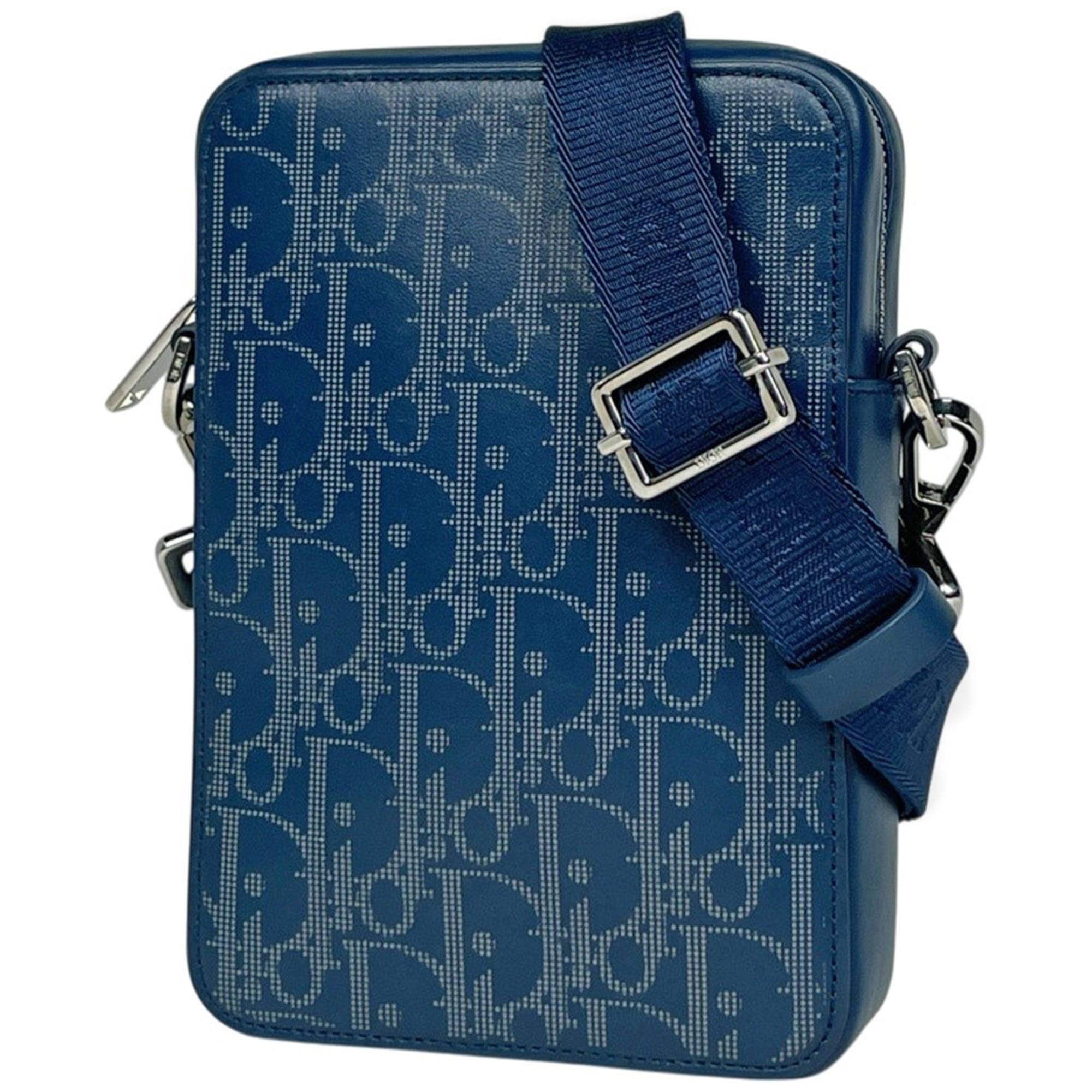 Christian Dior Blue Leather Pouch Shoulder Bag (Pre-Owned)