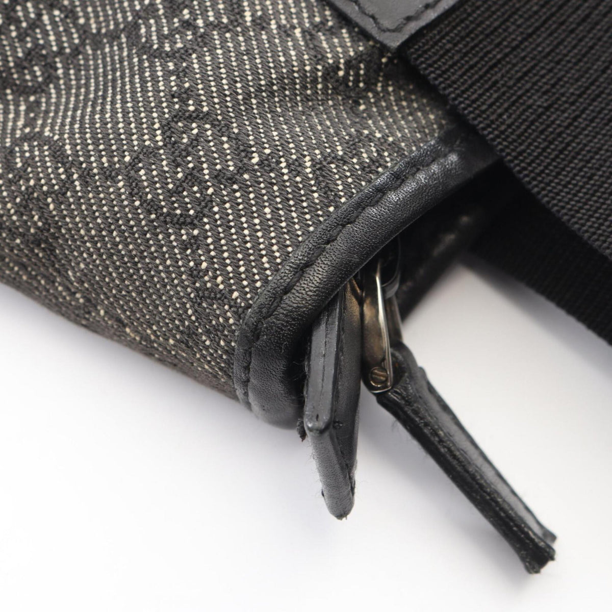 Gucci Black Gray Gg Canvas Leather Handbag Shoulder Bag (Pre-Owned)