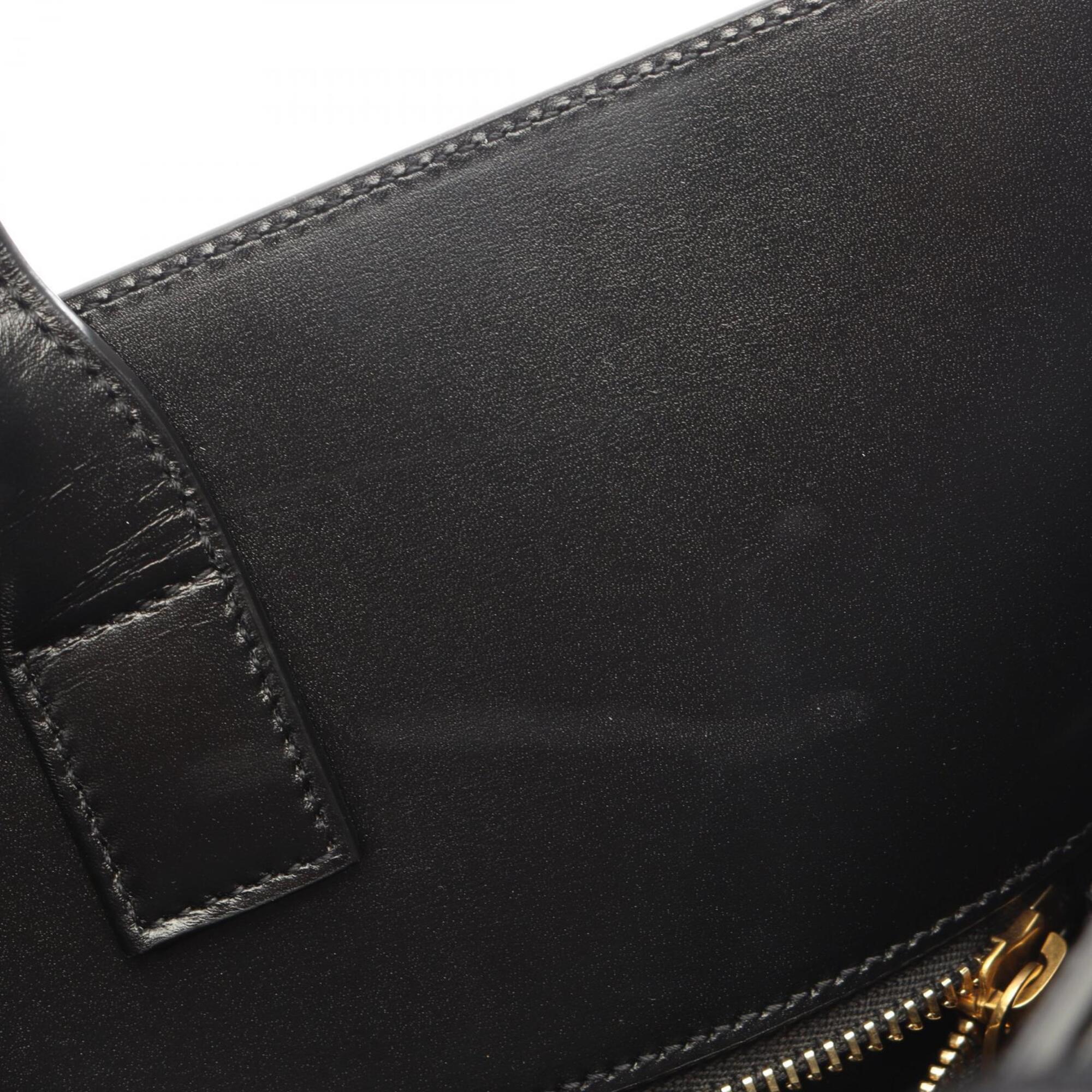 Yves Saint Laurent Black Leather Handbag Tote Bag (Pre-Owned)