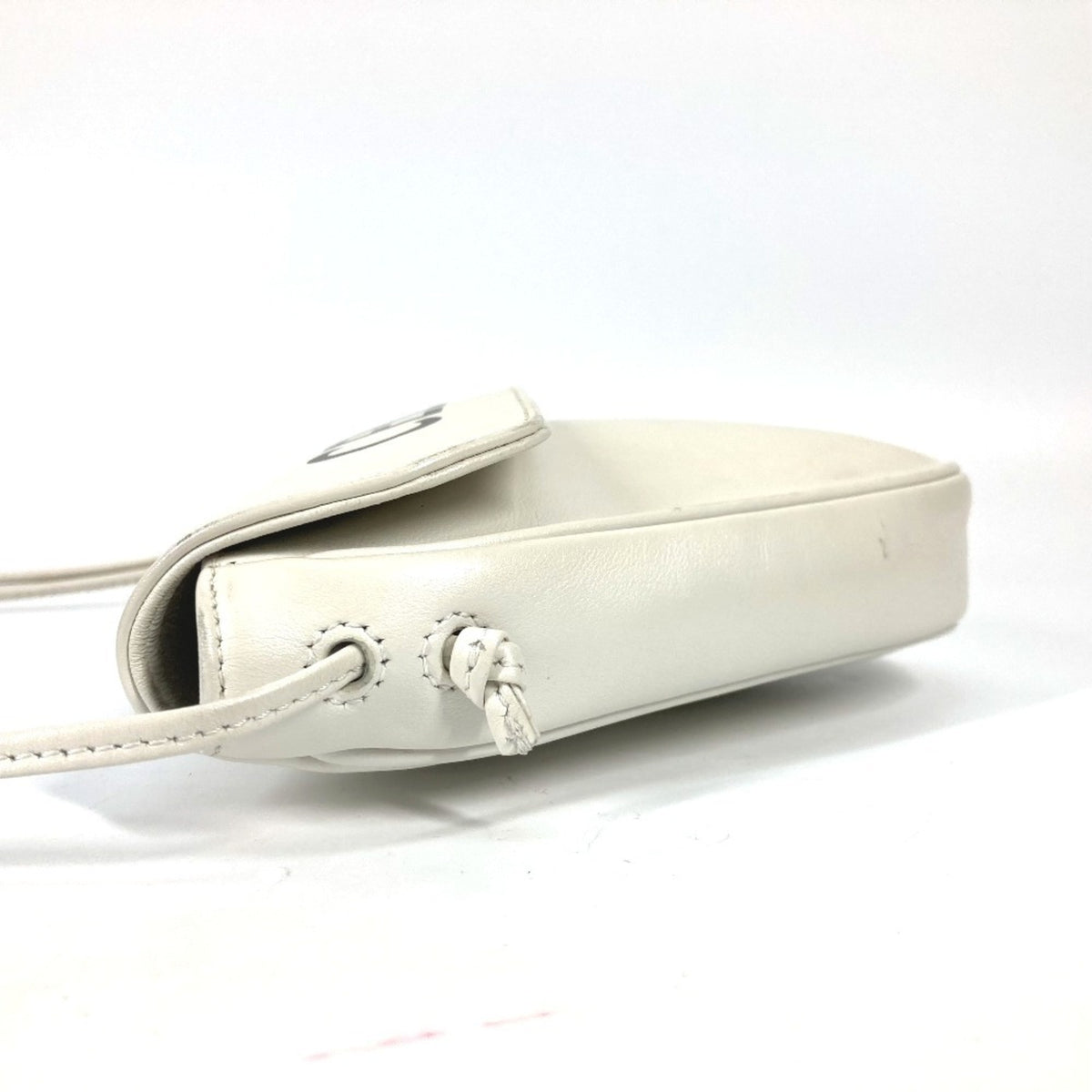 Celine Black White Leather Pochette Shoulder Bag (Pre-Owned)