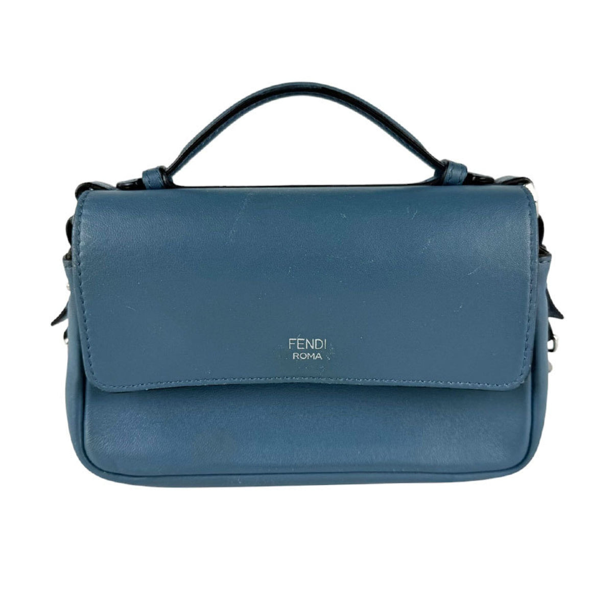 Fendi Blue Leather Shoulder Bag (Pre-Owned)