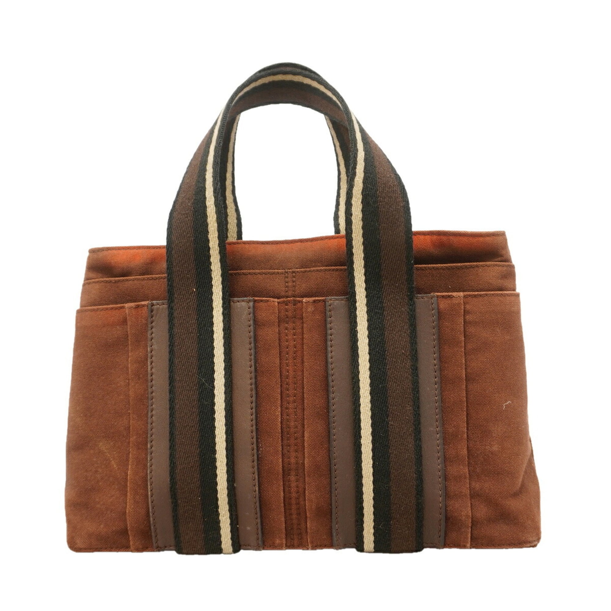 Hermes Brown Canvas Tote Bag (Pre-Owned)