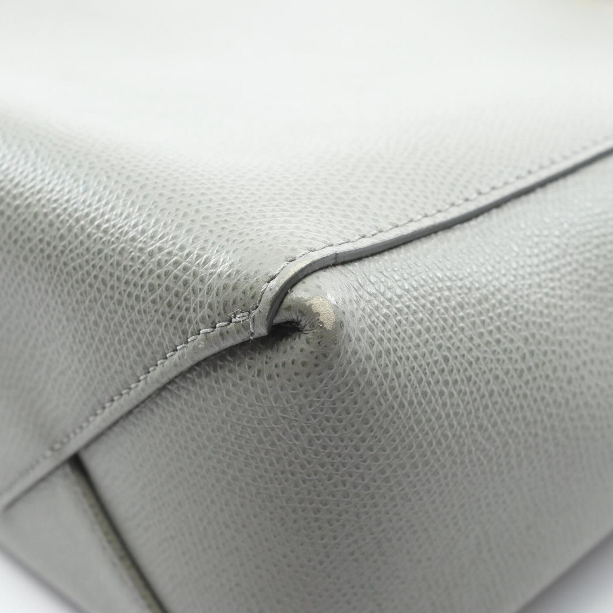 Celine Cabas Gray Leather Handbag Tote Bag (Pre-Owned)