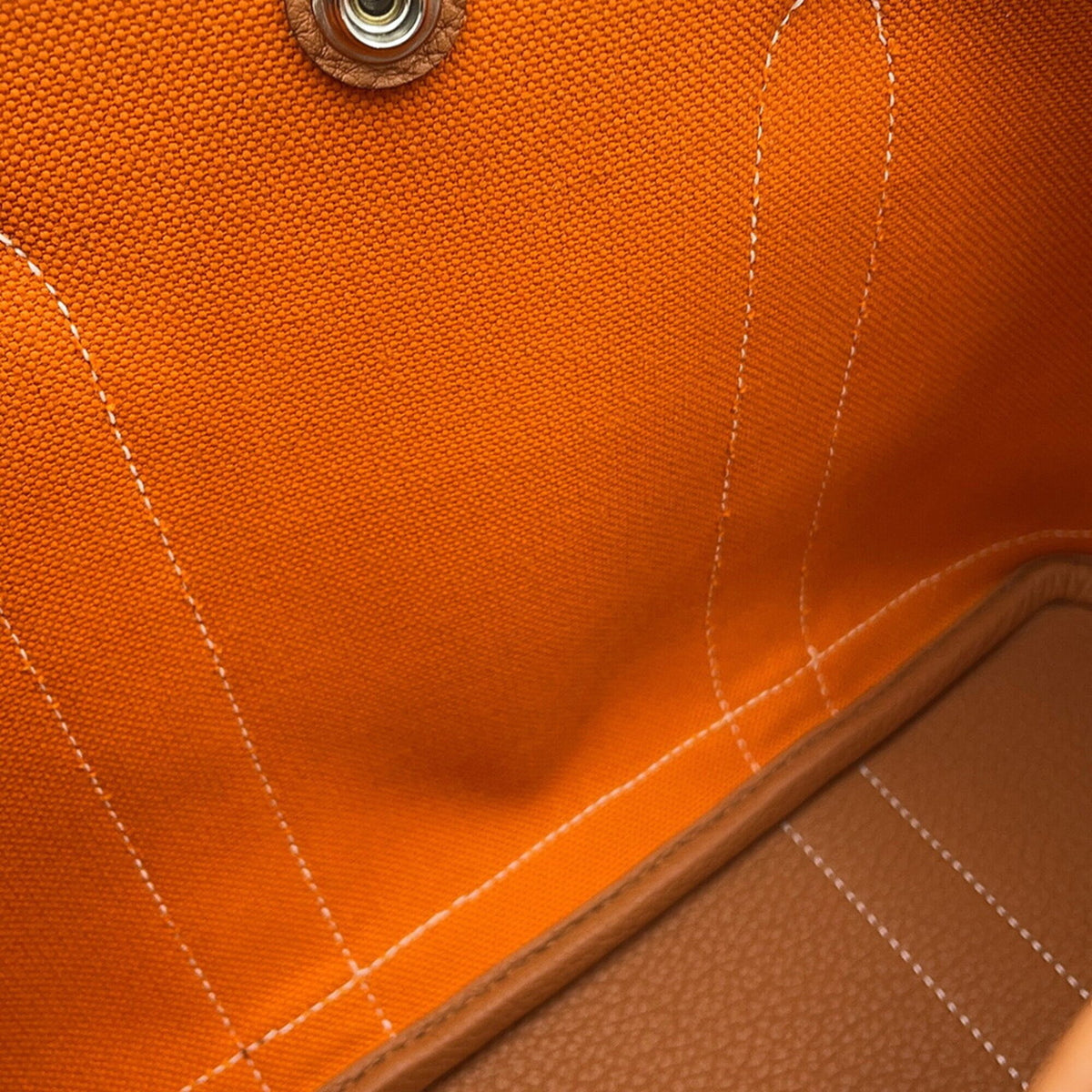 Hermes Apricot Gold Negonda Leather Canvas Tote Bag (Pre-Owned)