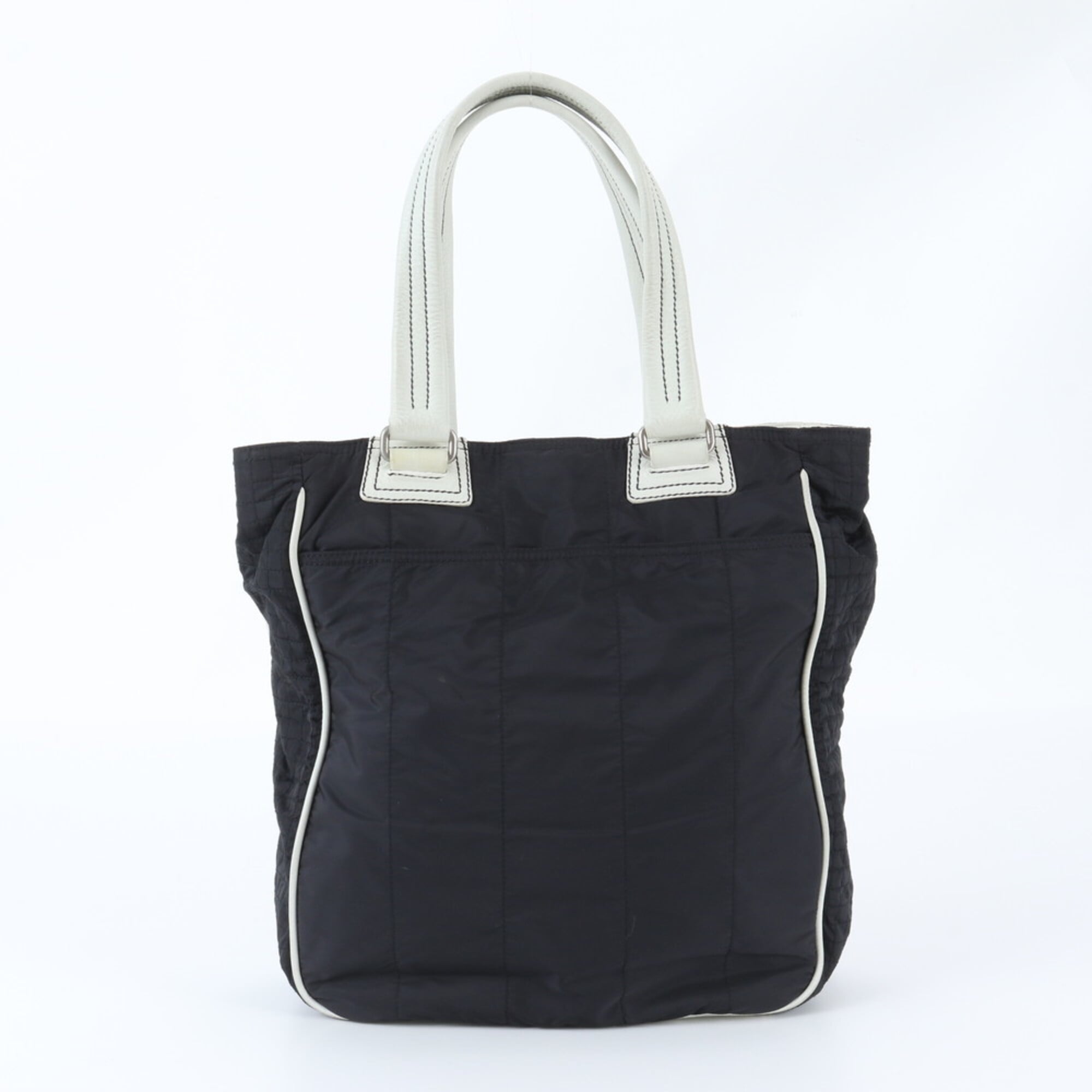 Pradasports Black Gray Nylon Leather Handbag Tote Bag (Pre-Owned)