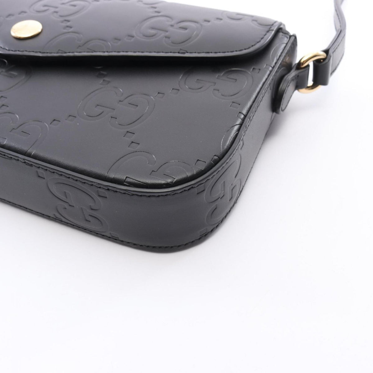 Gucci Black Leather Handbag Shoulder Bag (Pre-Owned)