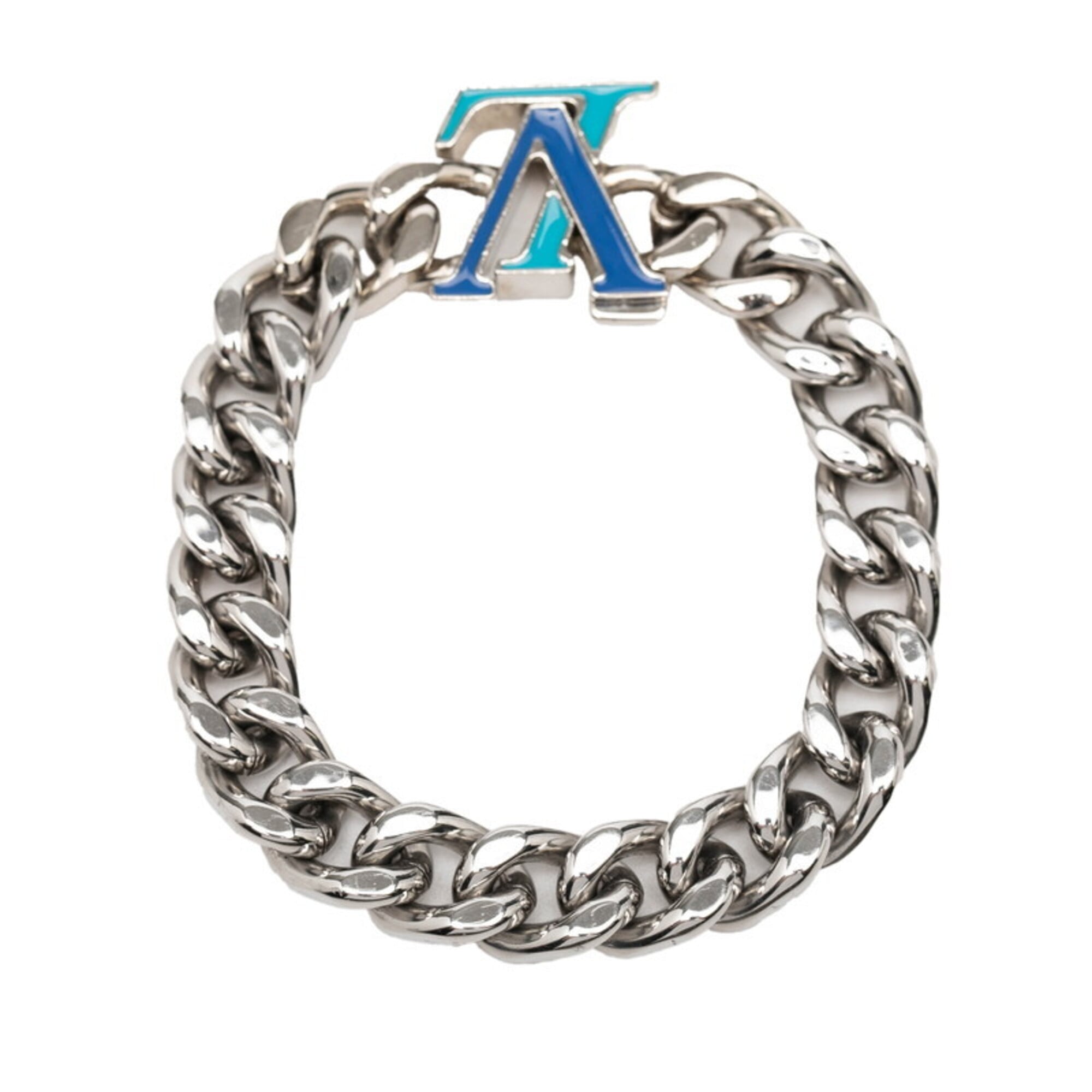 Louis Vuitton Silver Blue Metal Charm Bracelet (Pre-Owned)