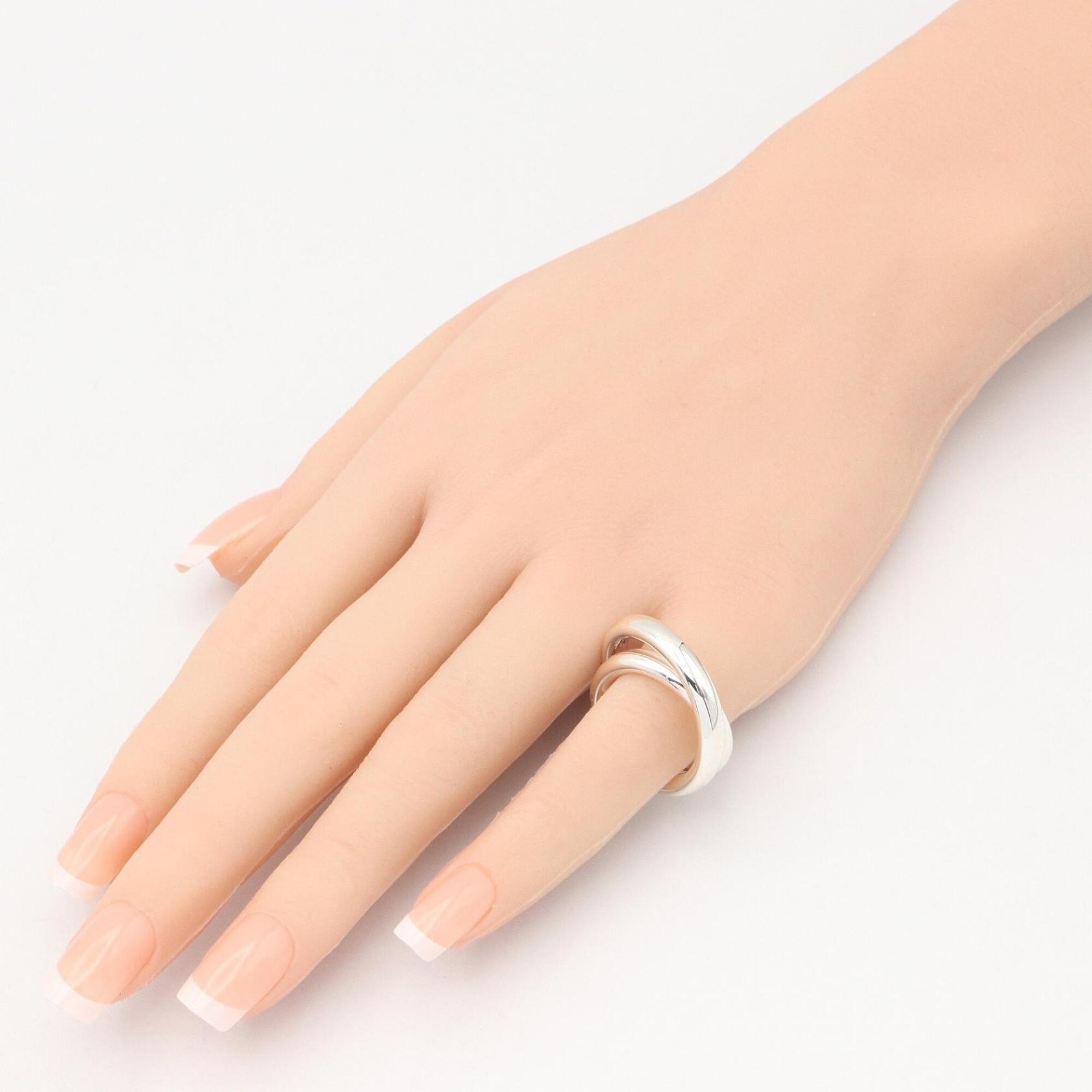 Hermes Silver Silver 925 Band Ring (Pre-Owned)