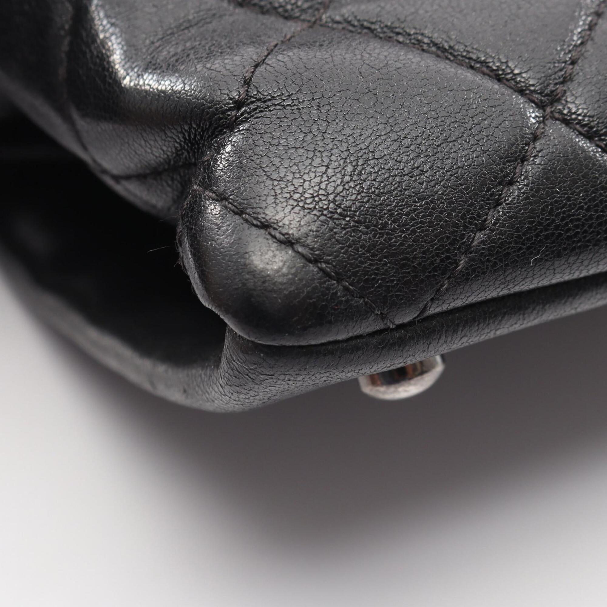 Chanel Black Leather Handbag Tote Bag (Pre-Owned)