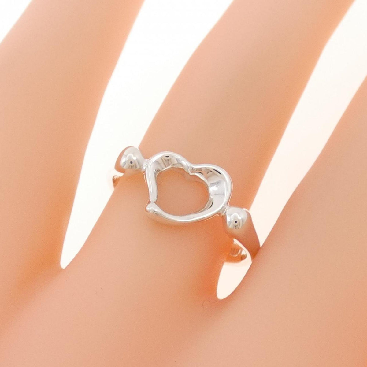 Tiffany Open Heart Silver 925 Band Ring (Pre-Owned)