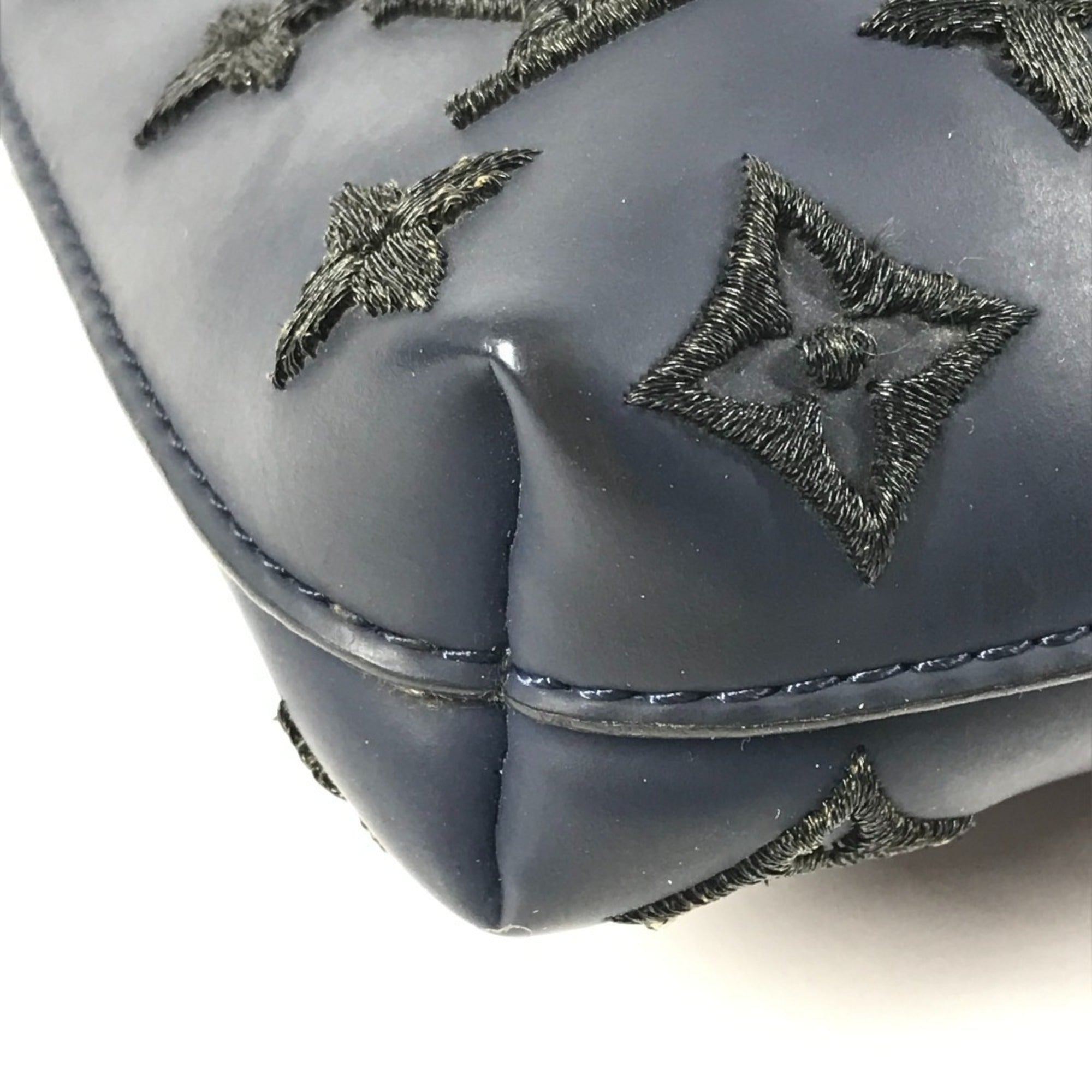 Louis Vuitton Black Blue Handbag Tote Bag (Pre-Owned)