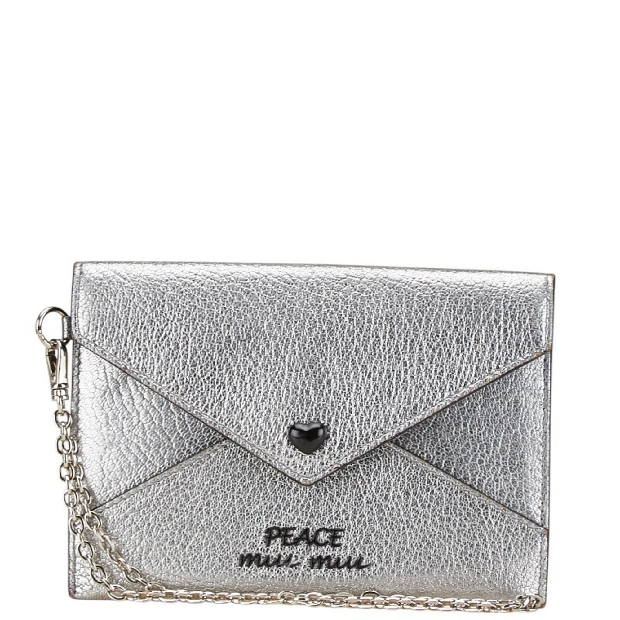 Miu Miu Black Silver Leather Wallet (Bi-Fold) (Pre-Owned)
