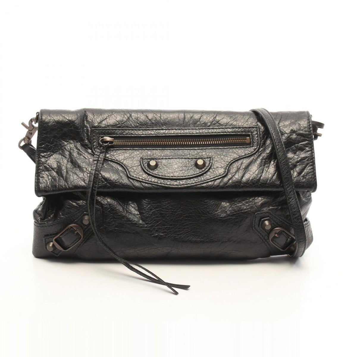 Balenciaga Black Leather Handbag Shoulder Bag (Pre-Owned)